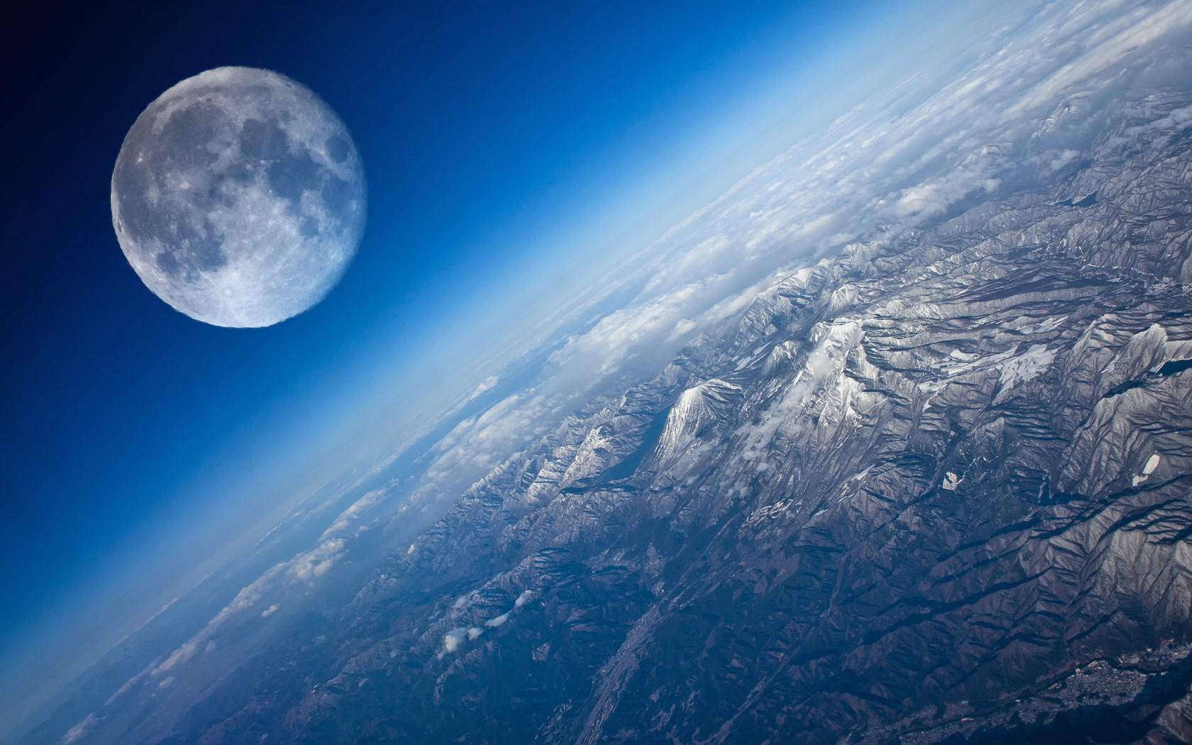 Earth From Space Moon Cosmos Wallpapers []