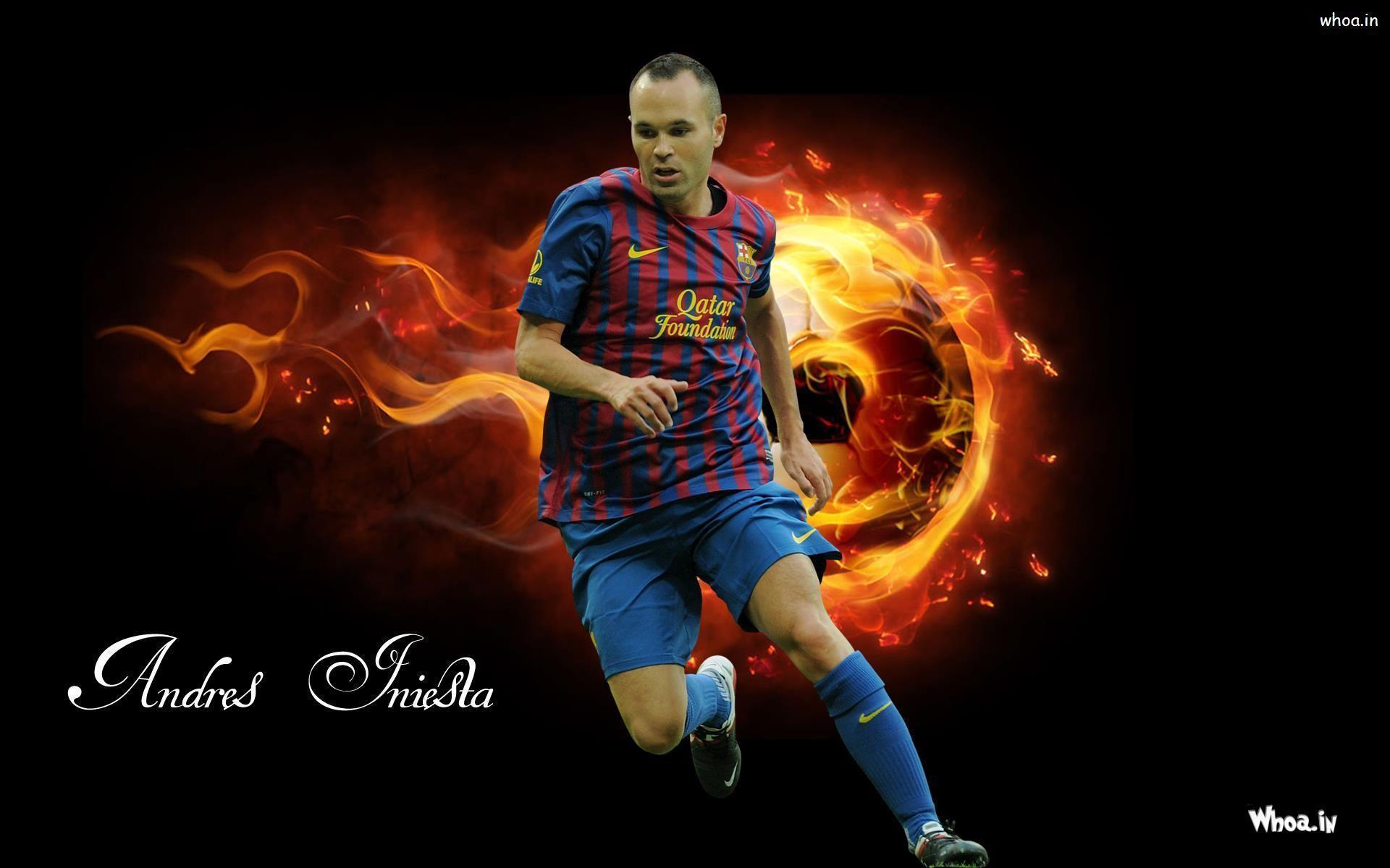 Andres Iniesta Face Close Up Wallpapers