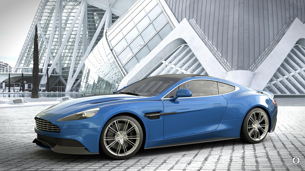 Image Aston Martin Vanquish Blue Side automobile