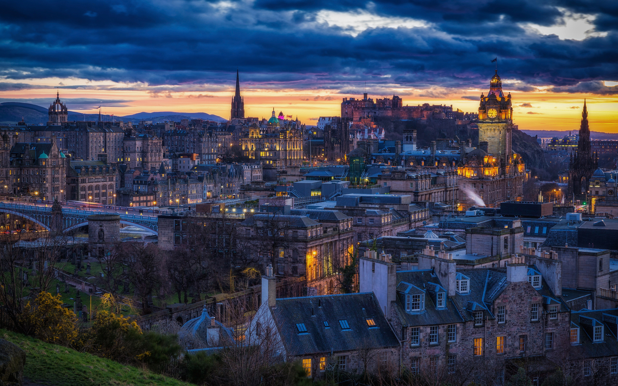 Desktop Wallpapers Edinburgh Scotland night time Cities