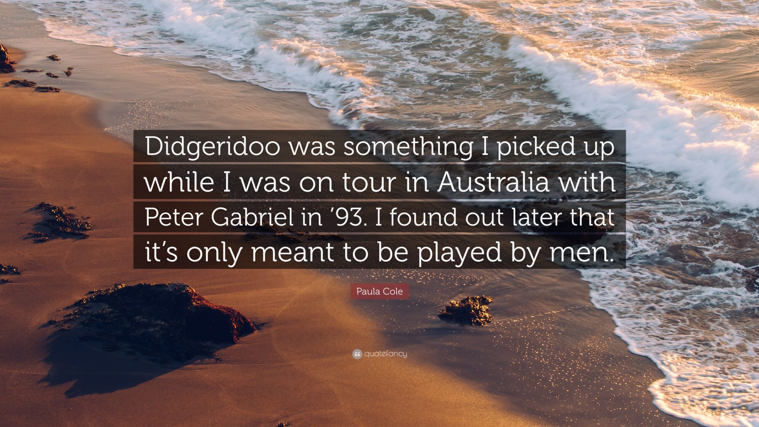 Paula Cole Quote: “Didgeridoo was something I picked up while I was