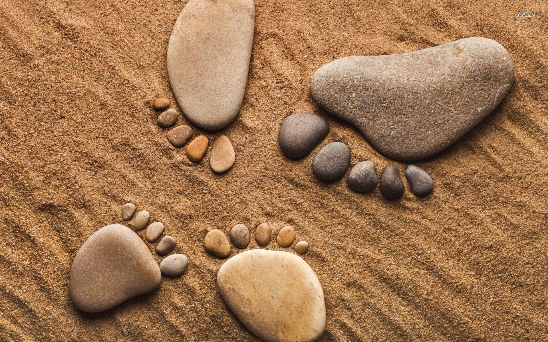 Footprints Made Of Pebbles 709402