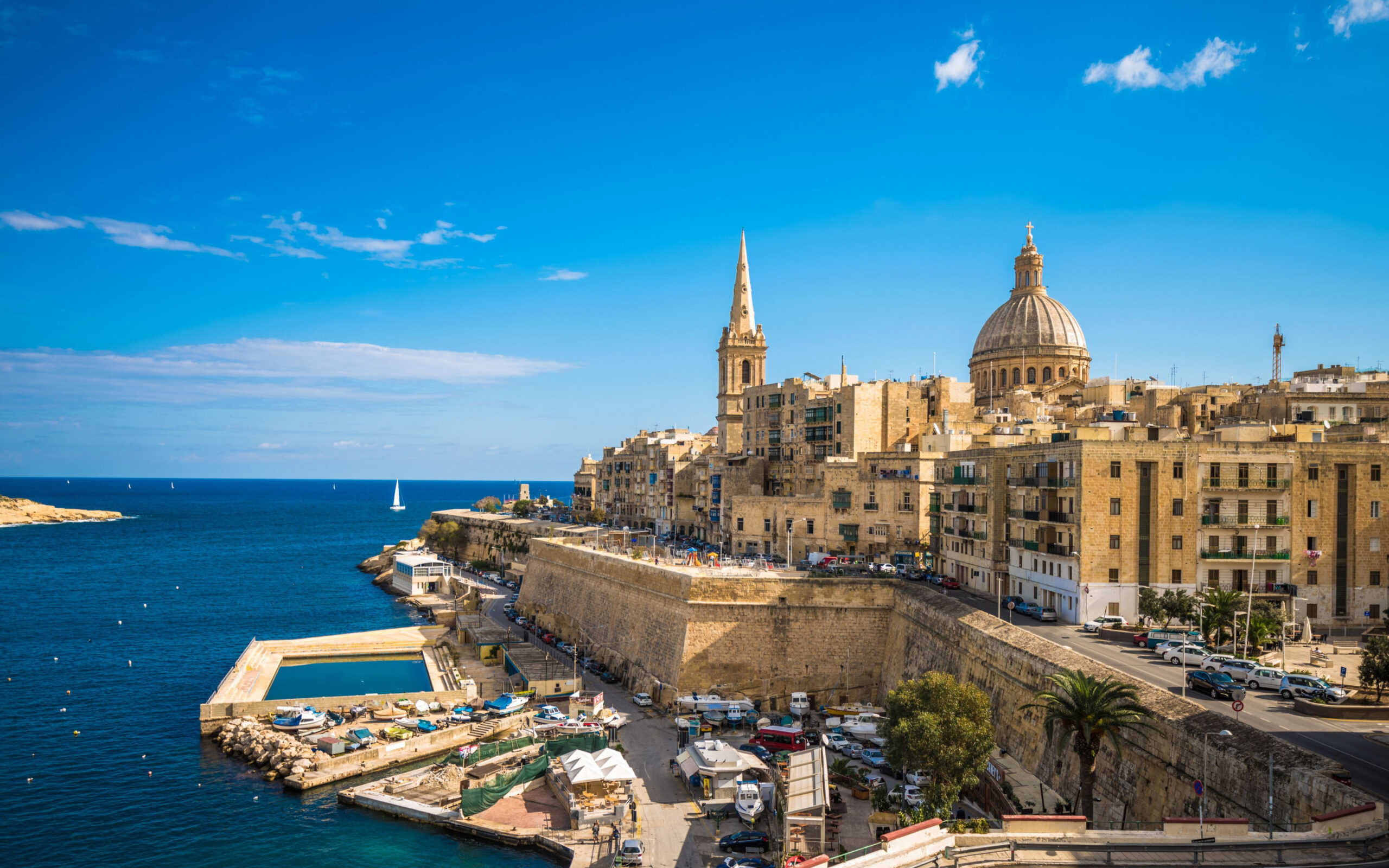 Download wallpapers Valletta, capital of Malta, Grand Harbour, old