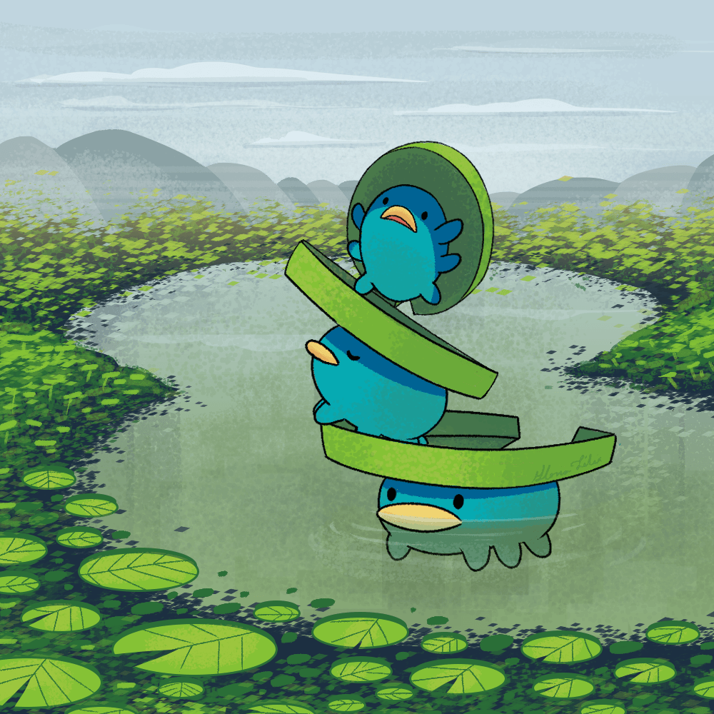 gloriafelixart: “ Lotad Another pokemon drawing for a the pokedex