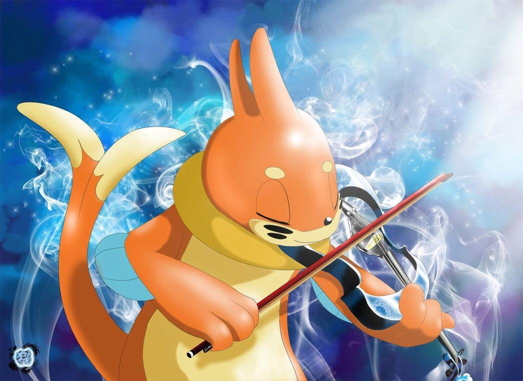 Buizel playing the violin