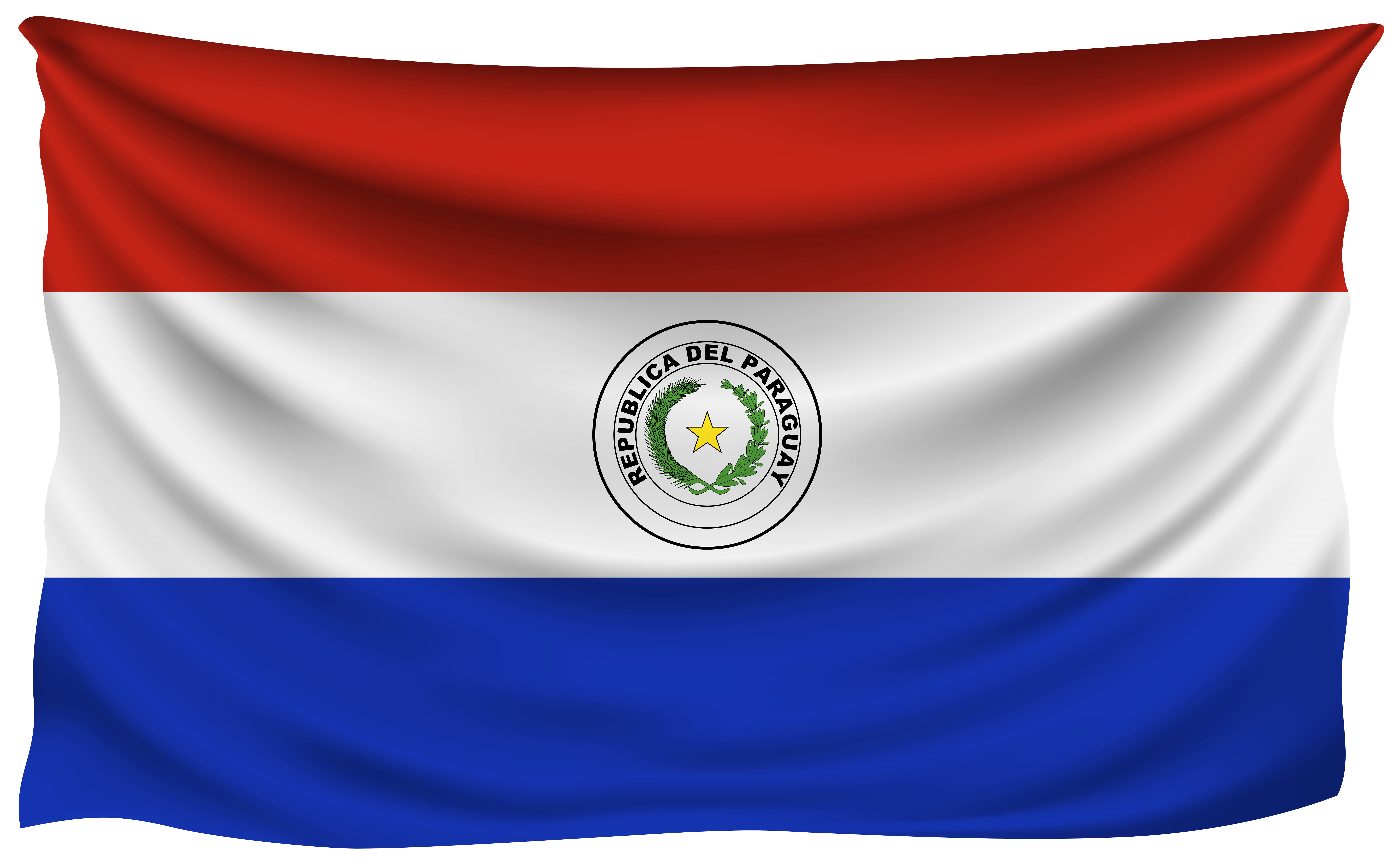 Paraguay Wrinkled Flag