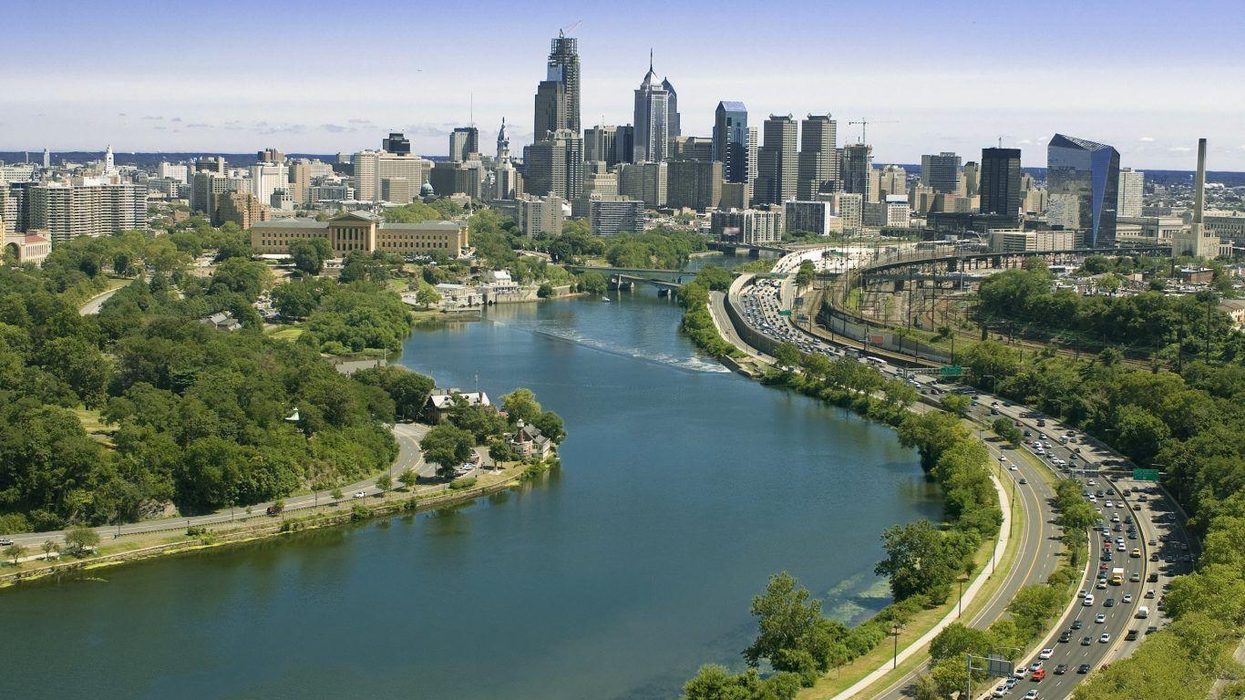 Rivers: Cityscapes Philadelphia Cities Nature Wallpapers Animated