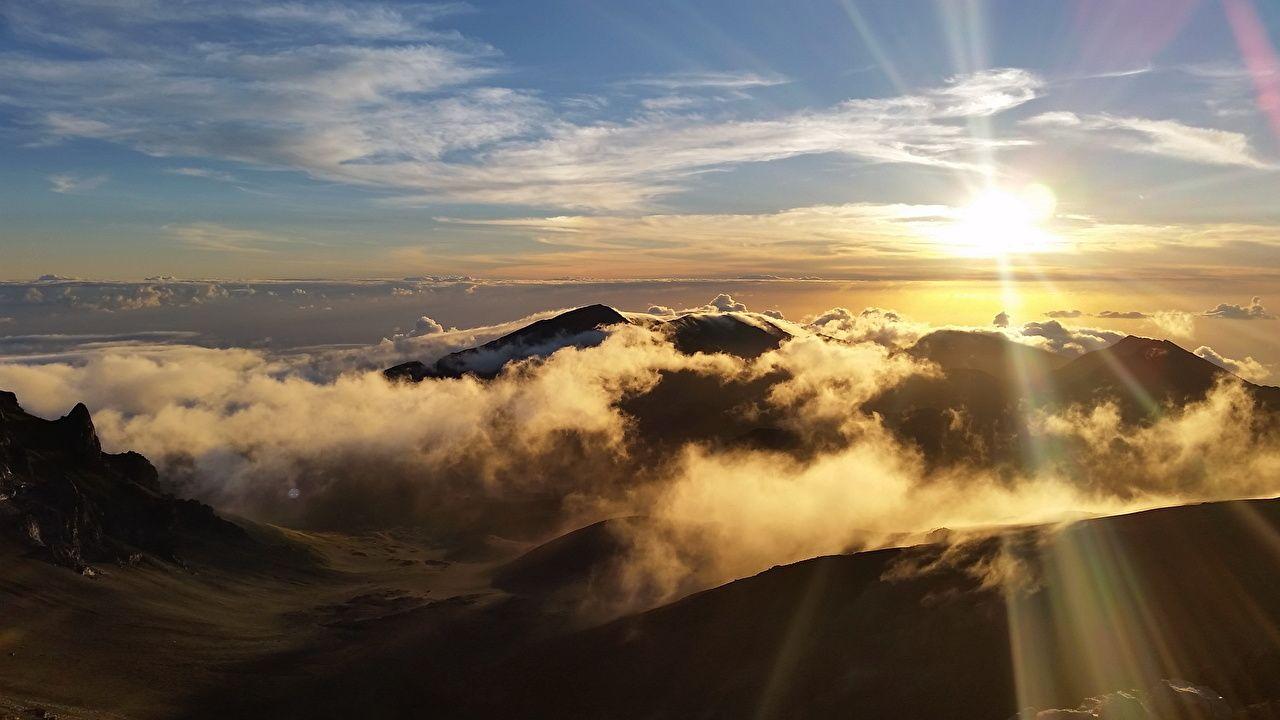 Photos USA Haleakala National Park Sun Nature Mountains Sky Parks