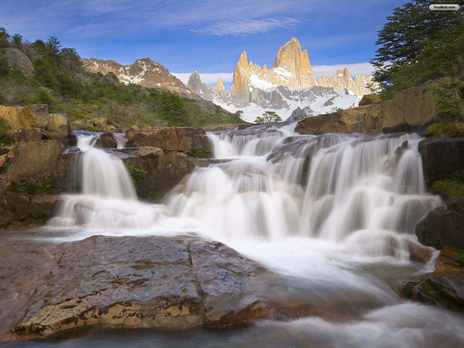 Mountain Waterfall Wallpapers Hd Wallpapers 1920×1200 Mountain