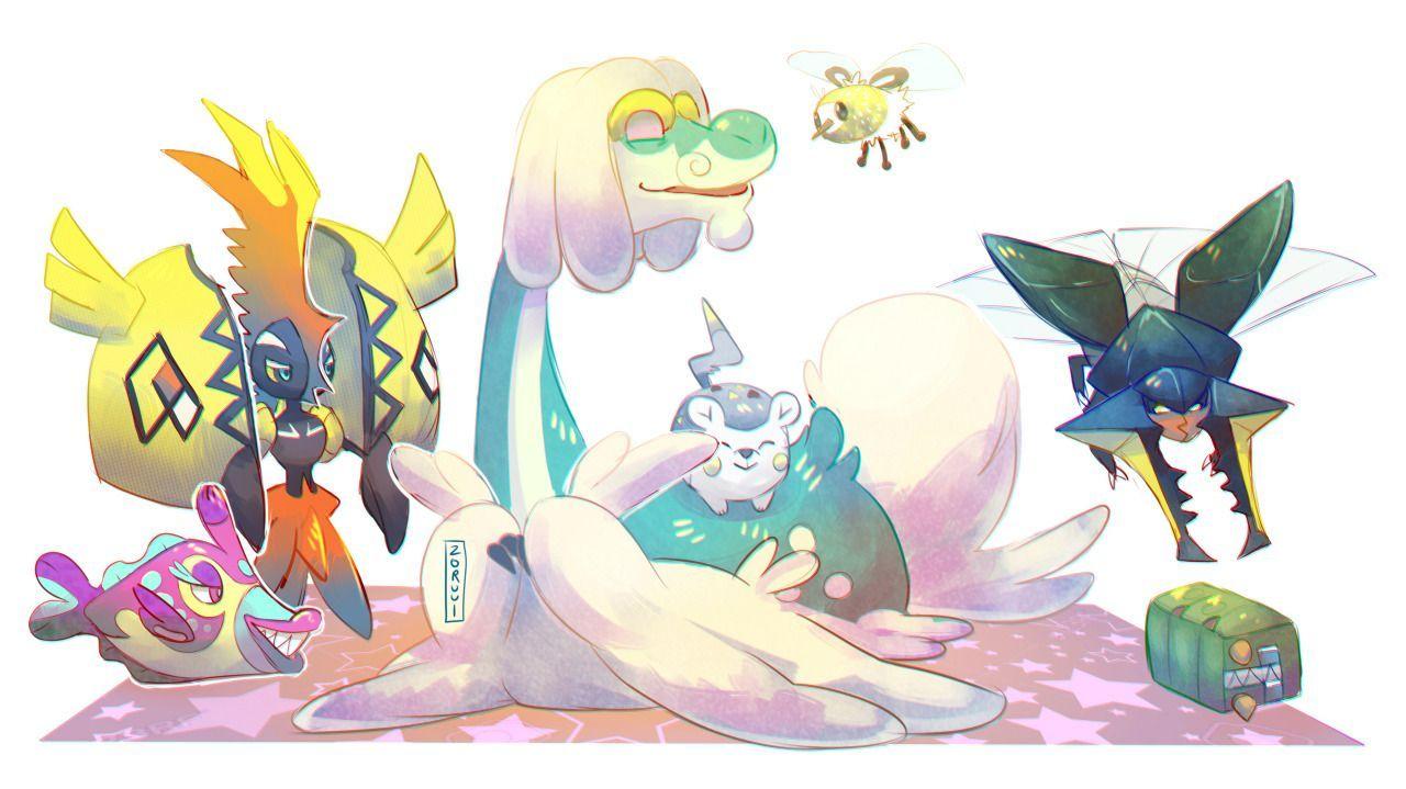 Vikavolt, Bruxish, Togedemaru, Tapu Koko, Charjabug, Cutiefly and