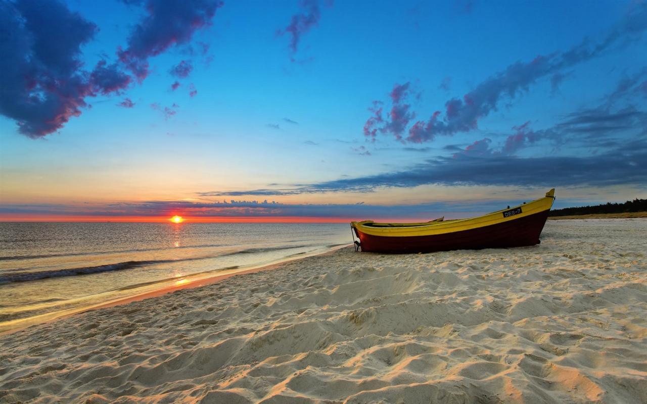 Sun, beach and boat hd wallpapers widescreen hd wallpapers