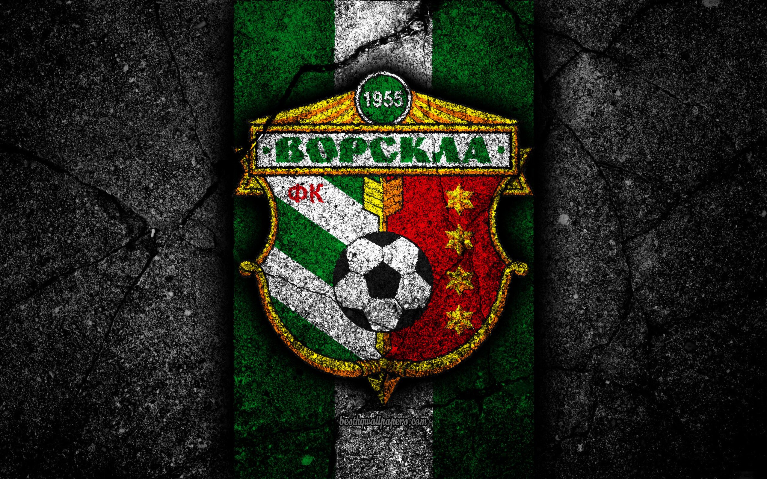 Download wallpapers 4k, Vorskla Poltava FC, logo, UPL, soccer, black