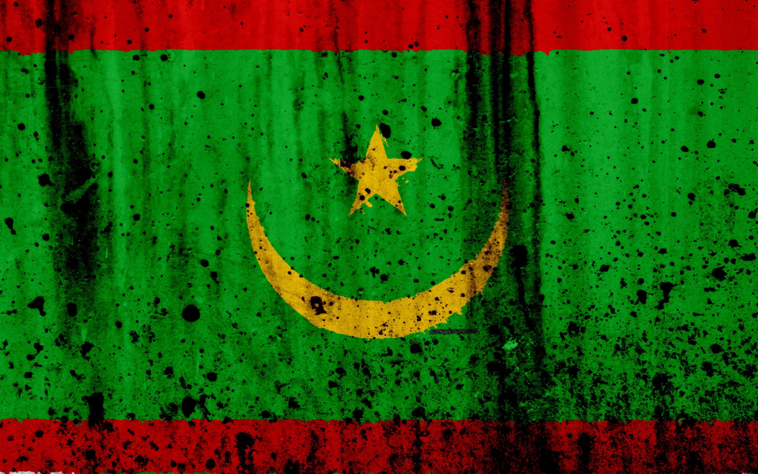 Download wallpapers Mauritanian flag, 4k, grunge, flag of Mauritania