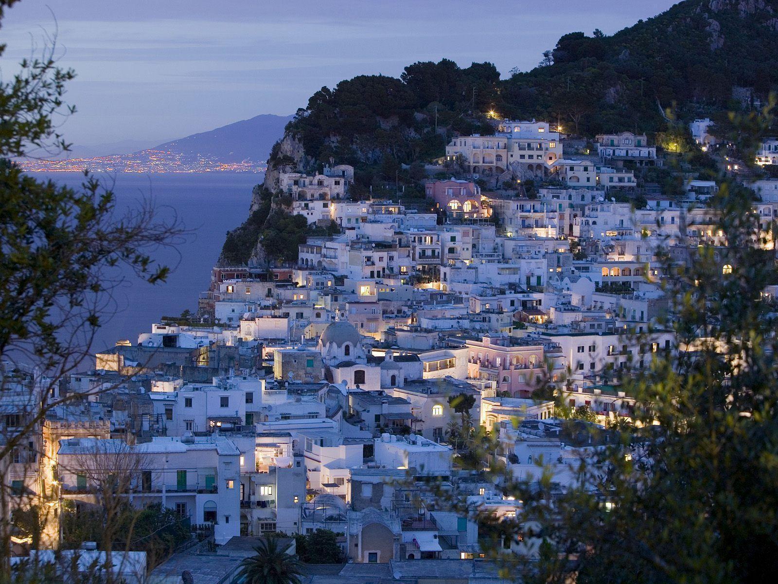 Night lights in Naples, Italy wallpapers and image