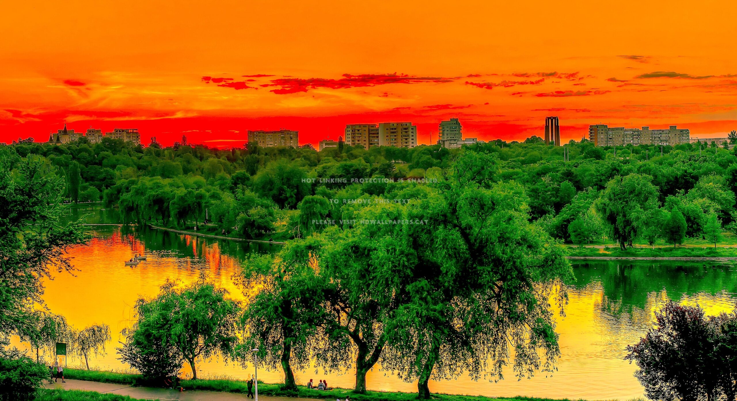 romanian park pond bucharest landscape