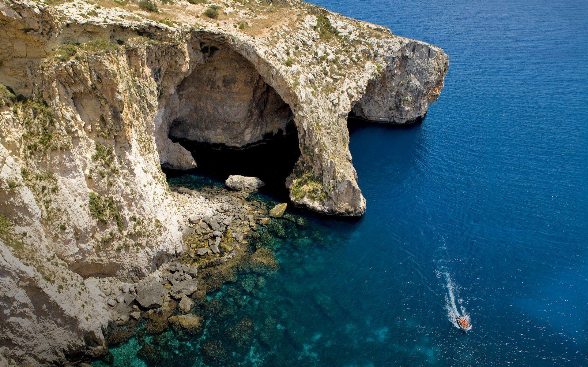 Sea Cave, Malta Wallpapers Image Photos Pictures Backgrounds