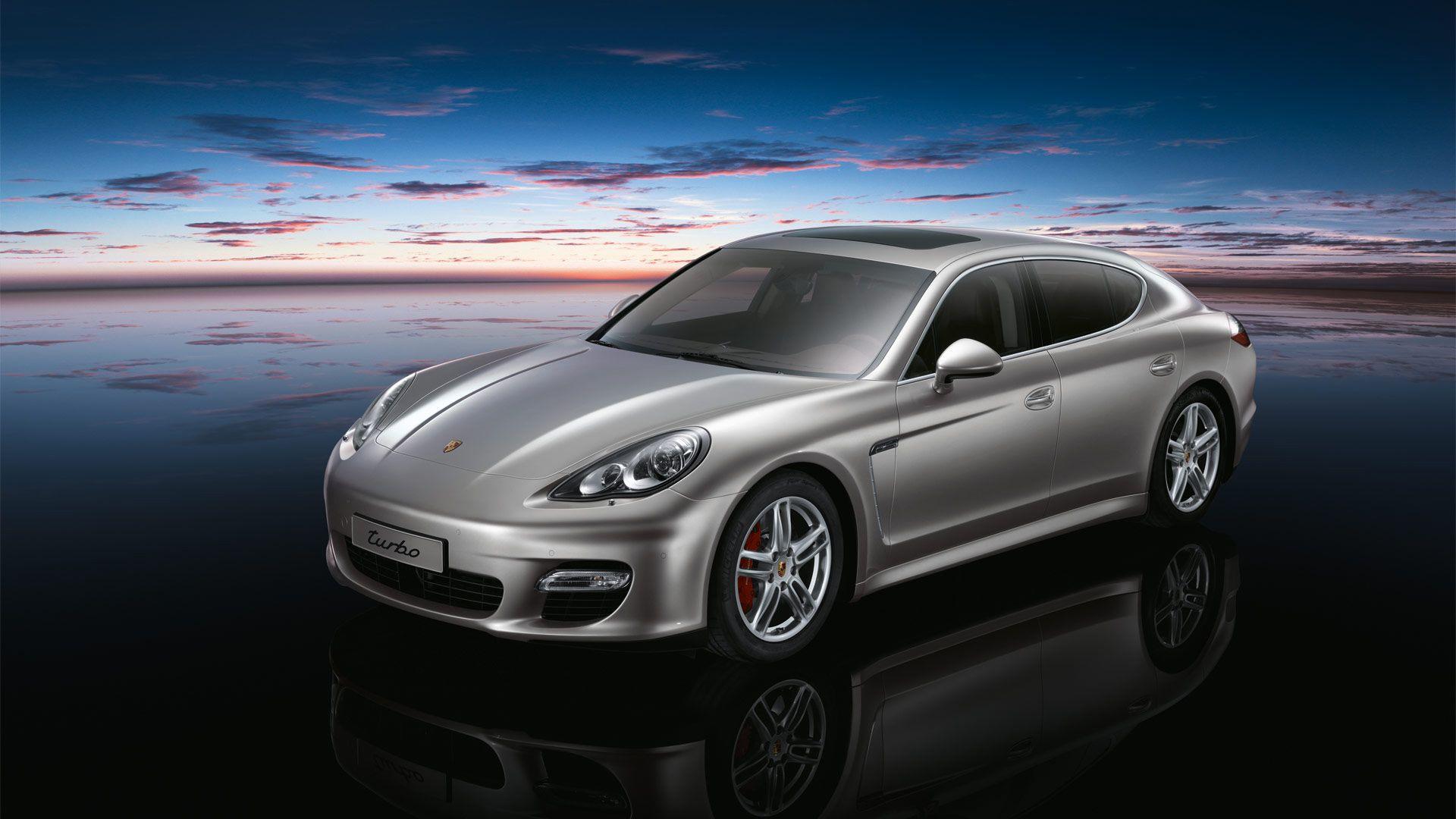 Grey Porsche Panamera Turbo Night Sky Backgrounds