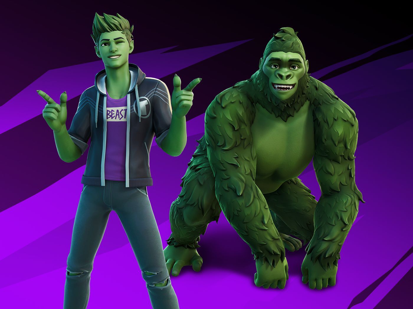 DC’s Beast Boy hits Fortnite, teams up with new squeeze Raven
