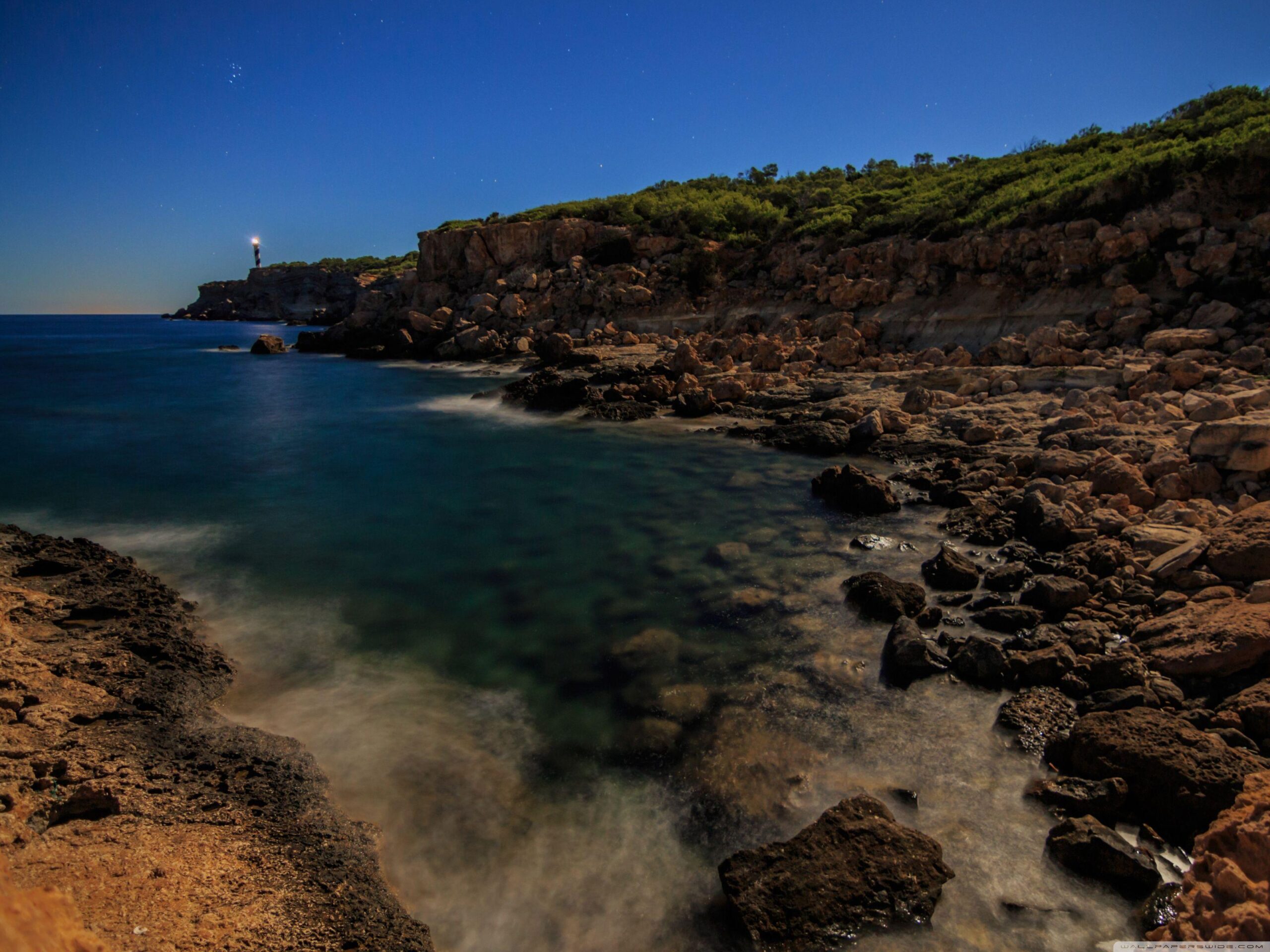 Leuchtturm Far del Moscater auf Ibiza HD desktop wallpapers