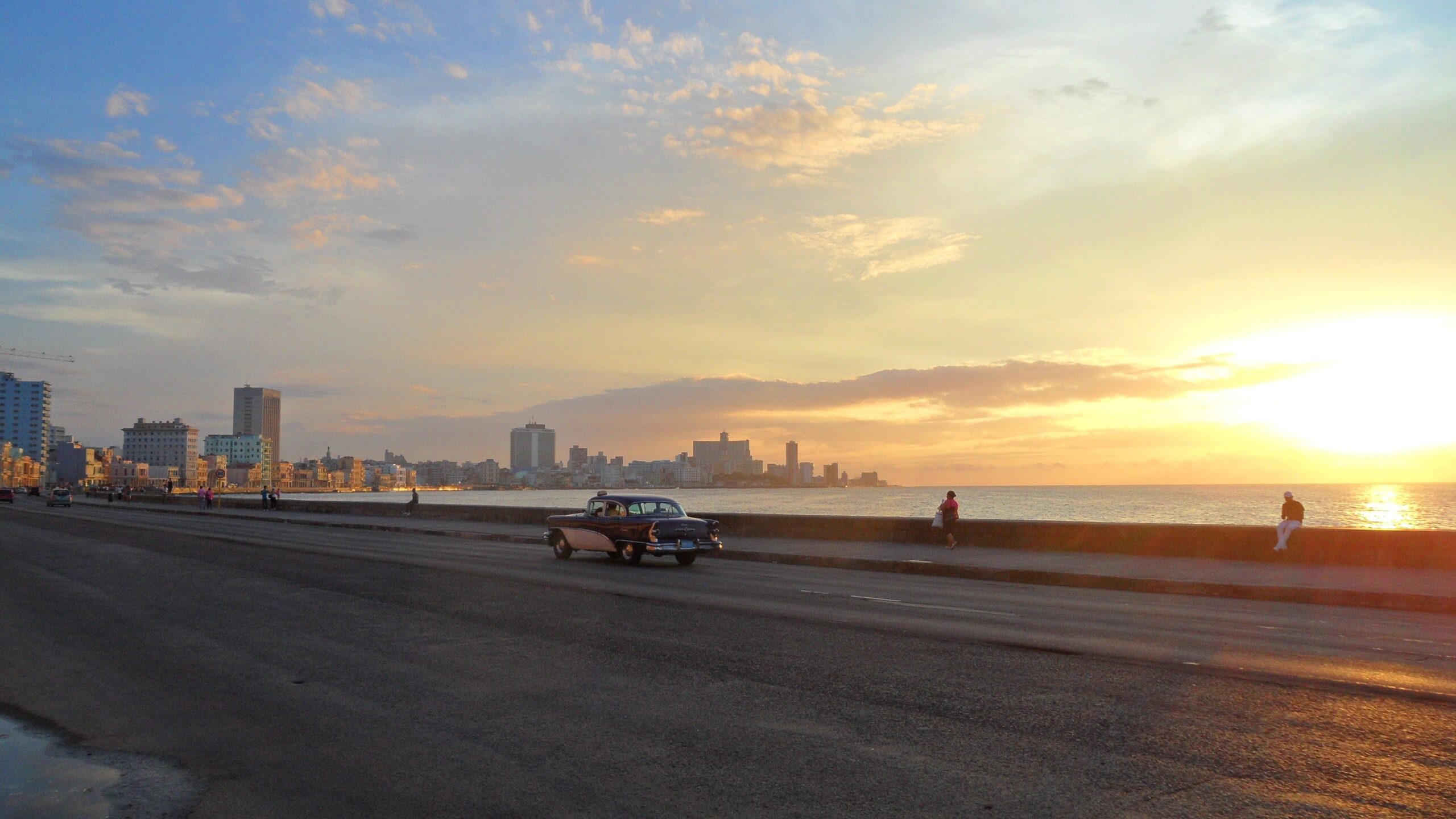 Sunsets: Havana Orange Blue Sunset Malecon Sea Cuba Reflections