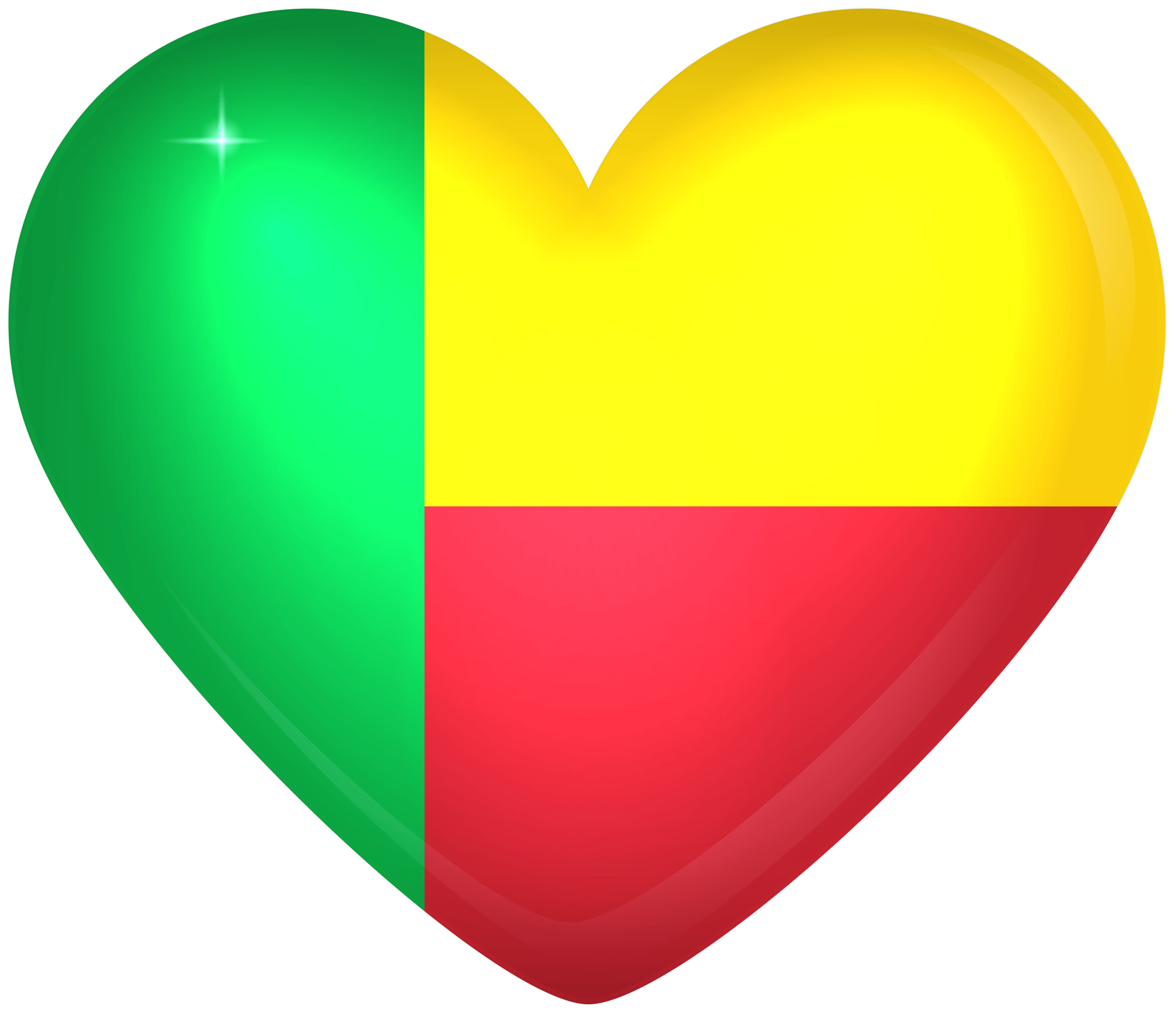 Benin Large Heart Flag
