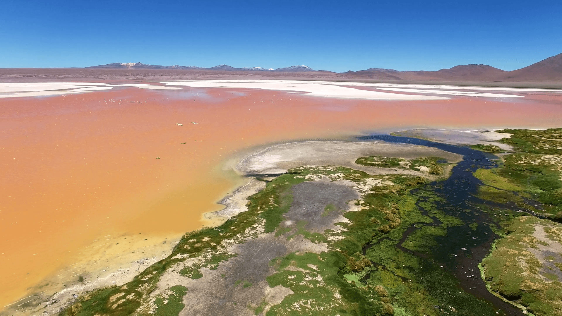 Aerial view of Laguna Colorada