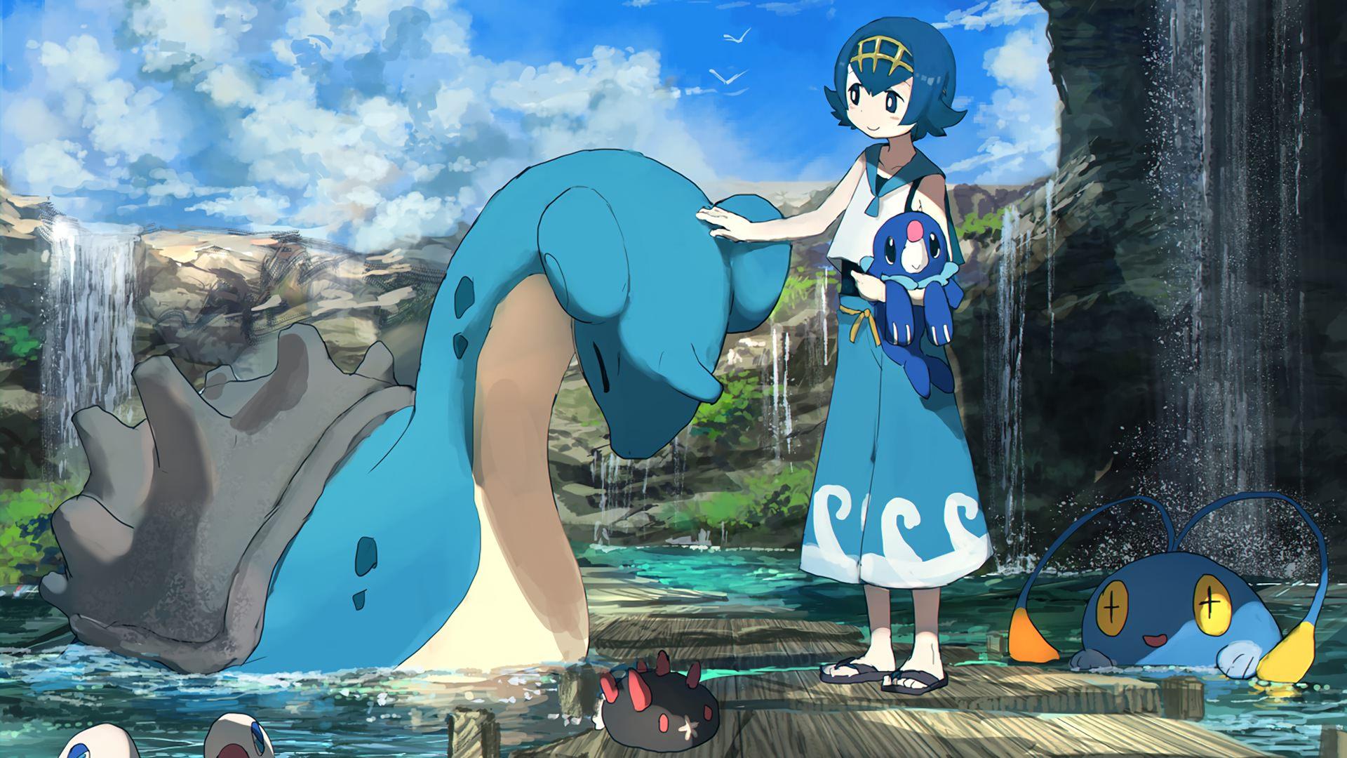 Lana Lapras Popplio Pokemon Sun and … Wallpapers