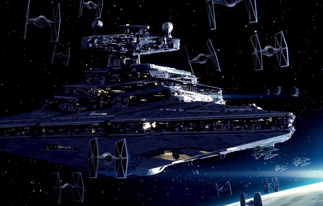 Wallpapers Star Wars, Art, Star Destroyer, TIE fighters, Imperial