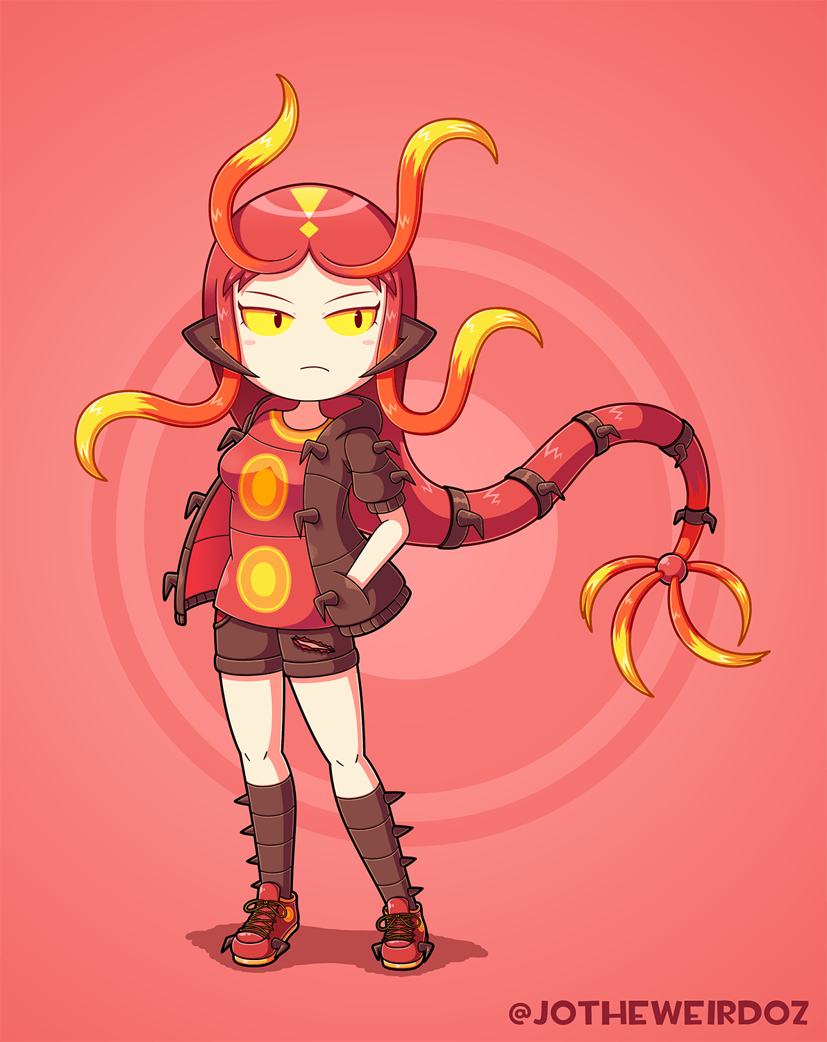 Centiskorch Gijinka by JoTheWeirdo on Newgrounds