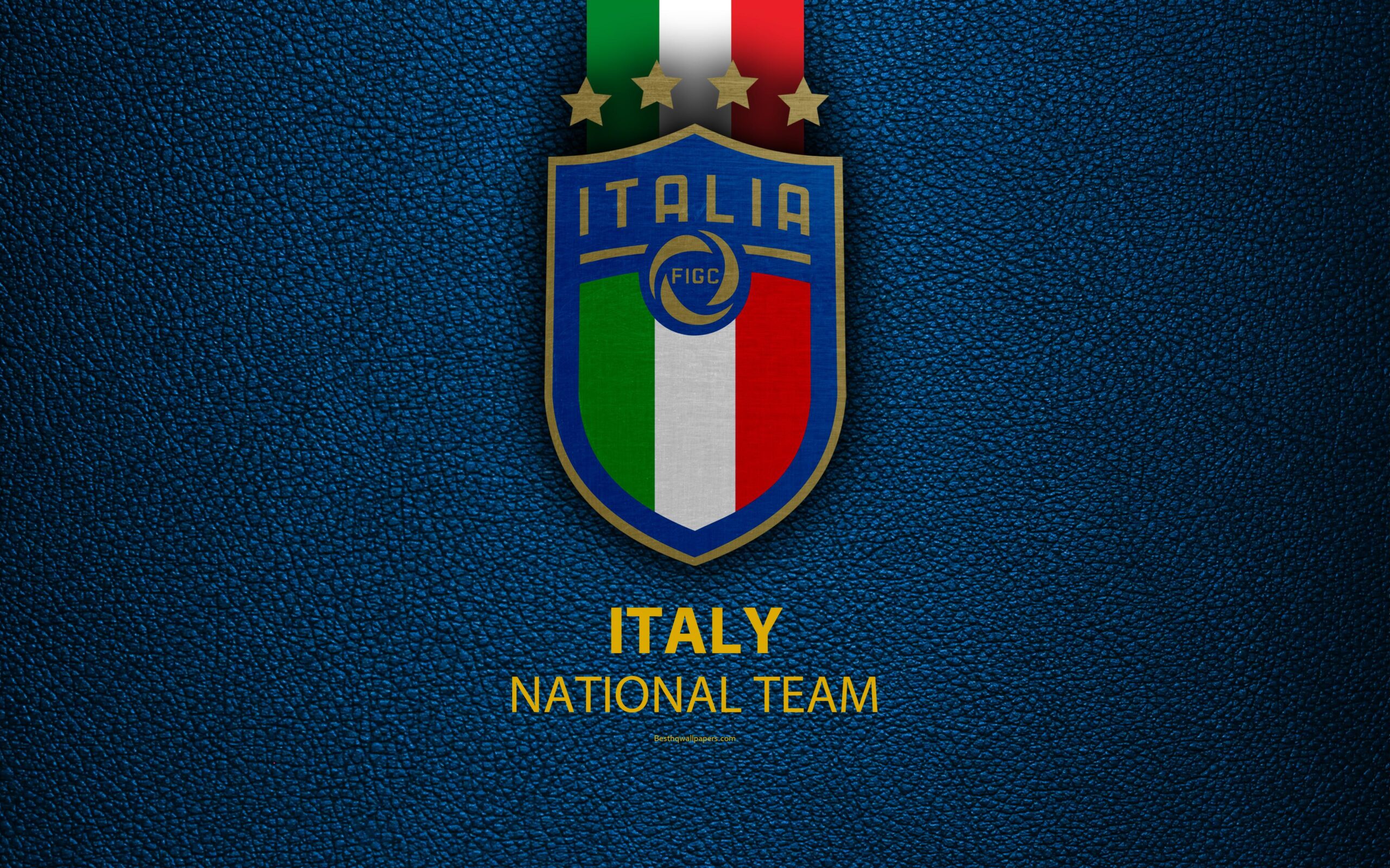 Download wallpapers Italy national football team, 4k, blue leather