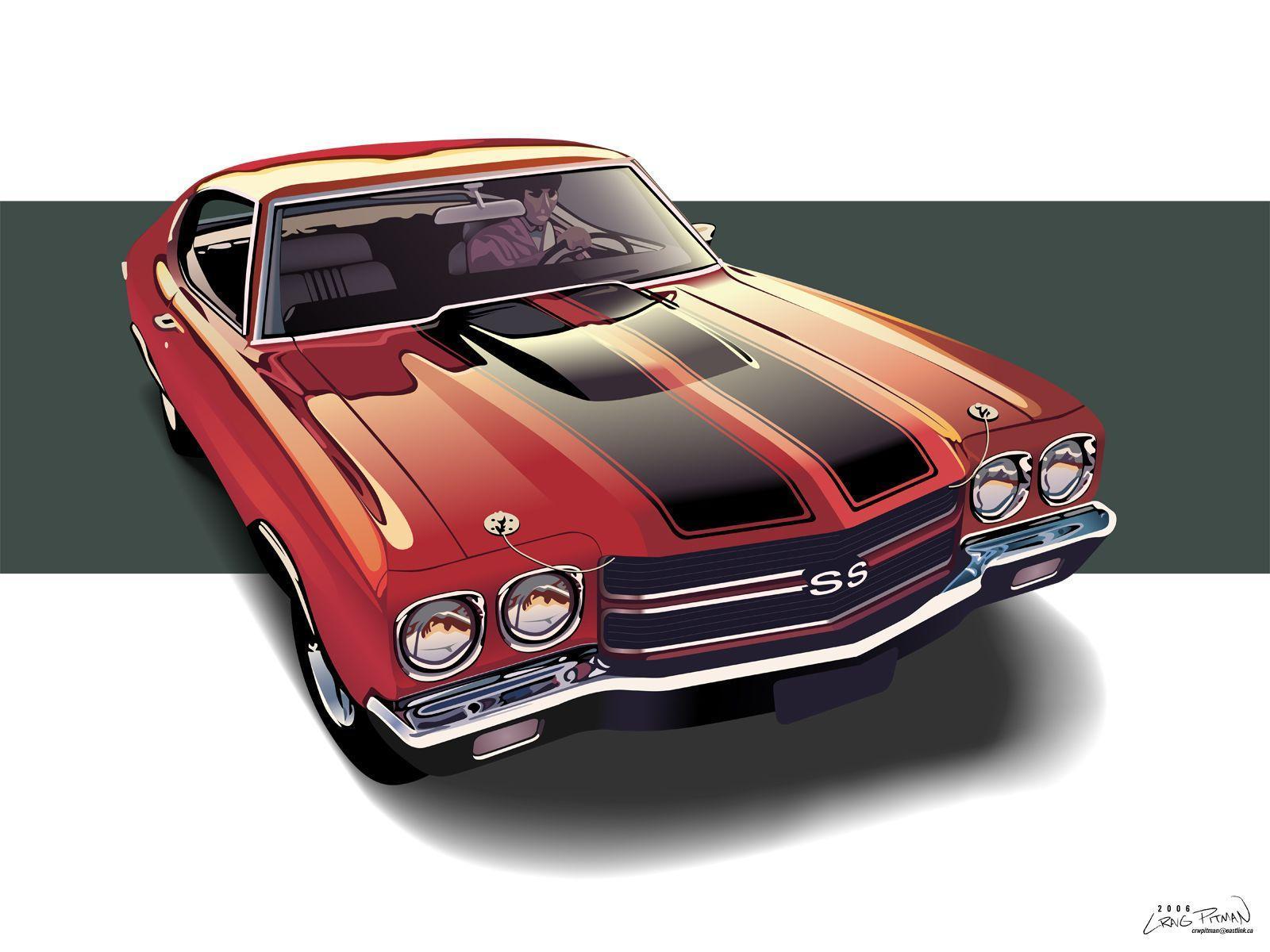 paint, artwork, Chevrolet Chevelle SS :: Wallpapers