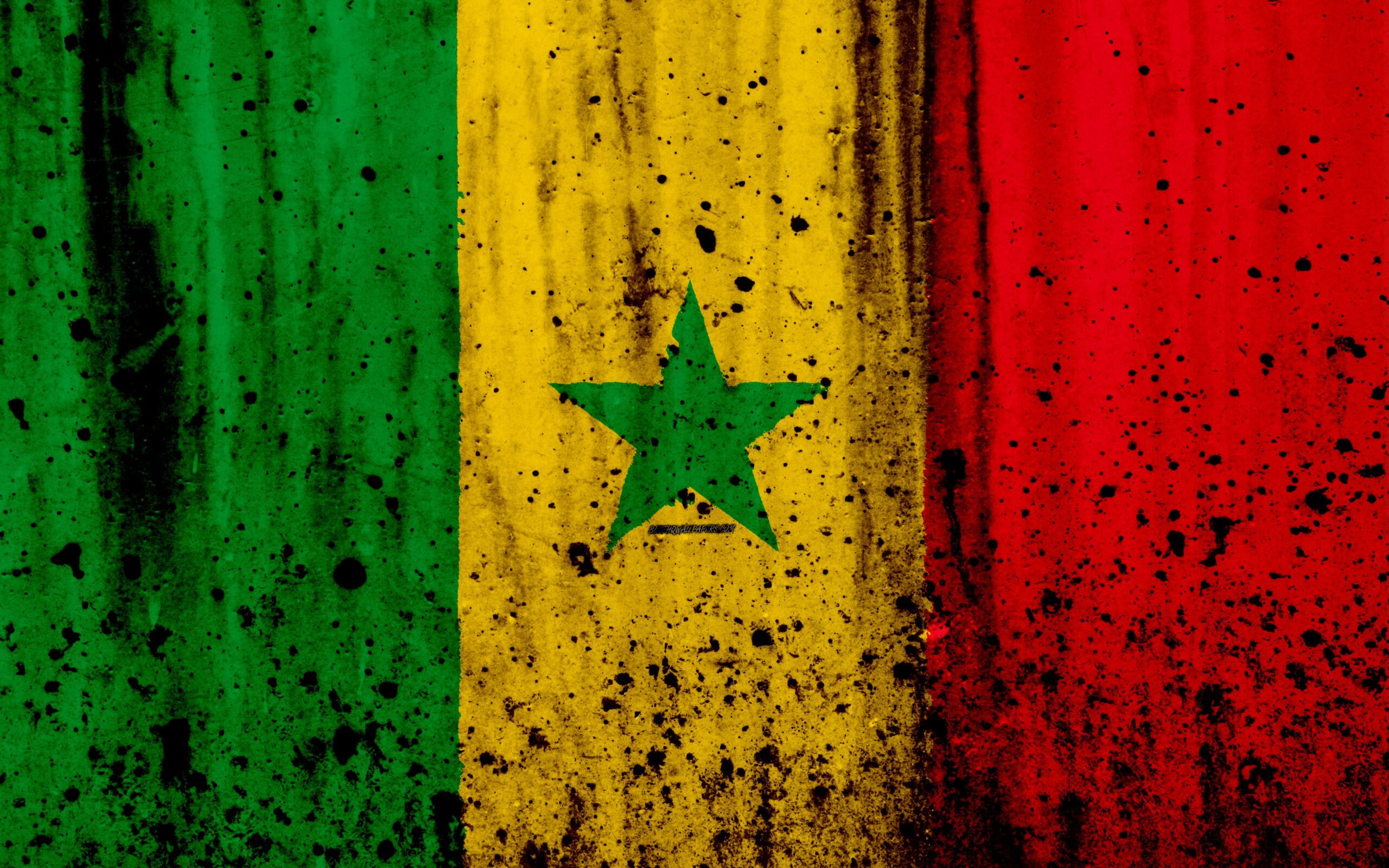 Download wallpapers Senegalese flag, 4k, grunge, flag of Senegal