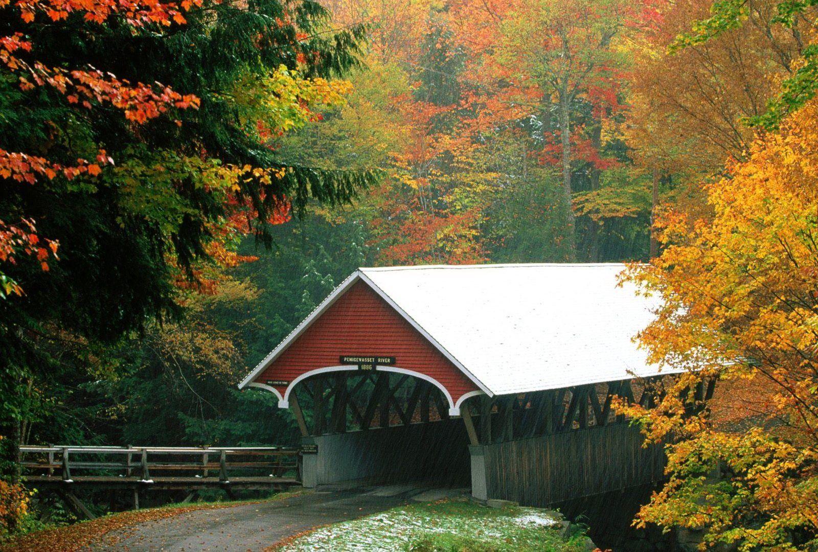 Hampshire Tag wallpapers: Covered Bridge Franconia State Park New