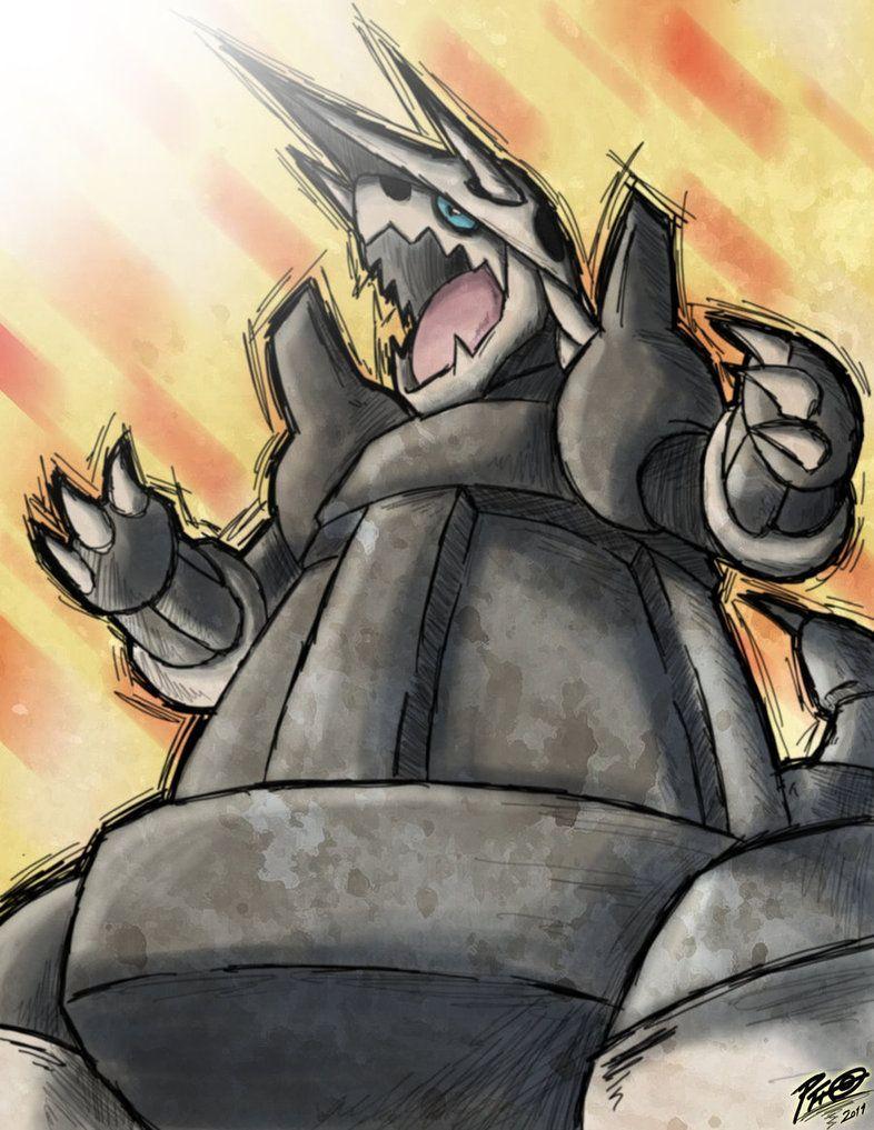 7 Aggron the iron armor pokemon. Aggron digs tunnels by using its