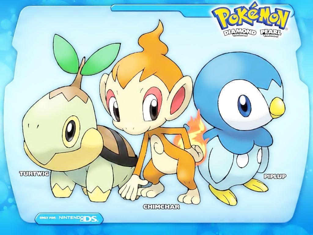 pokemon starters piplup chimchar turtwig ash