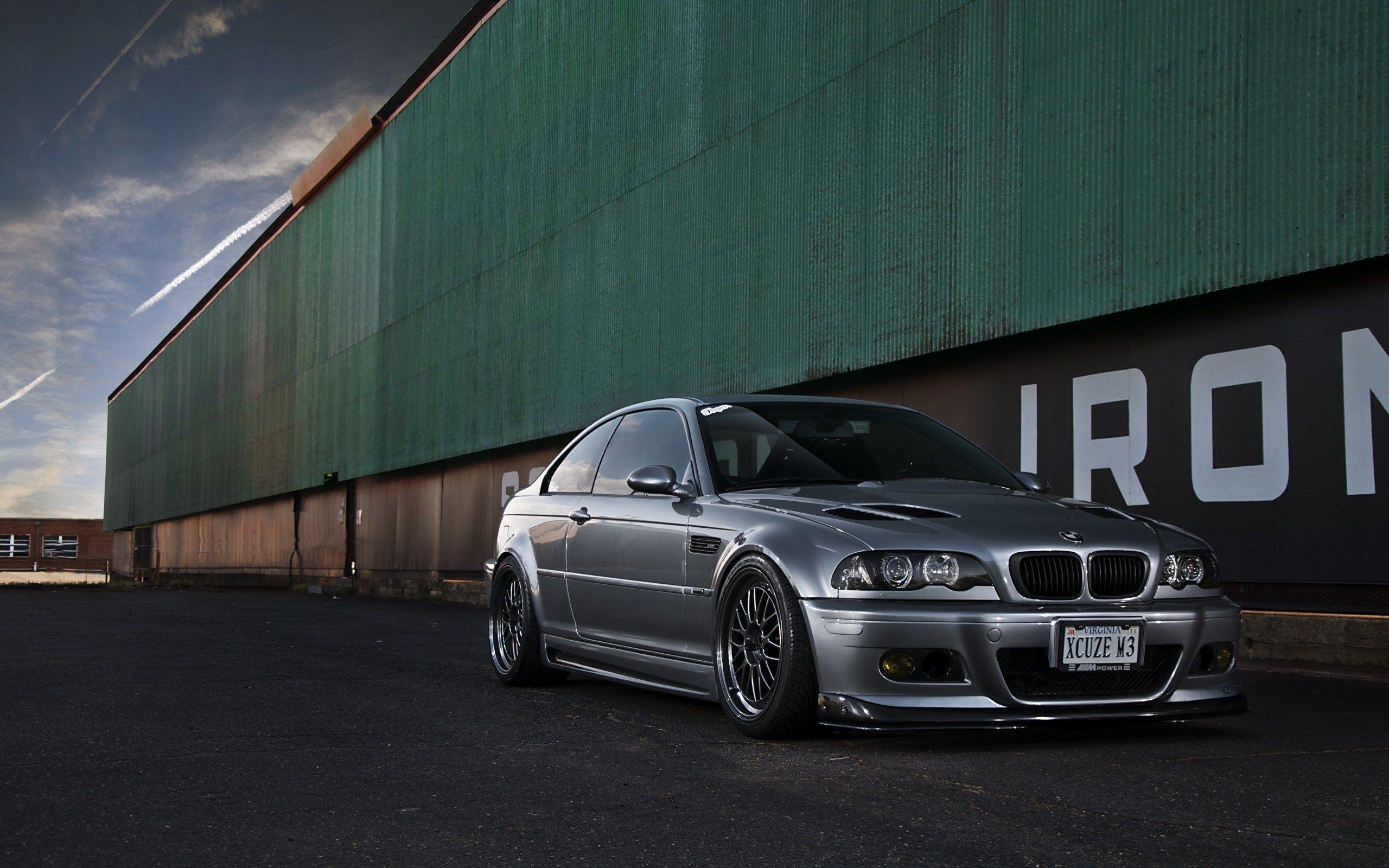 Silver BMW M3 E46 Buildings Warehouse HD Wallpapers