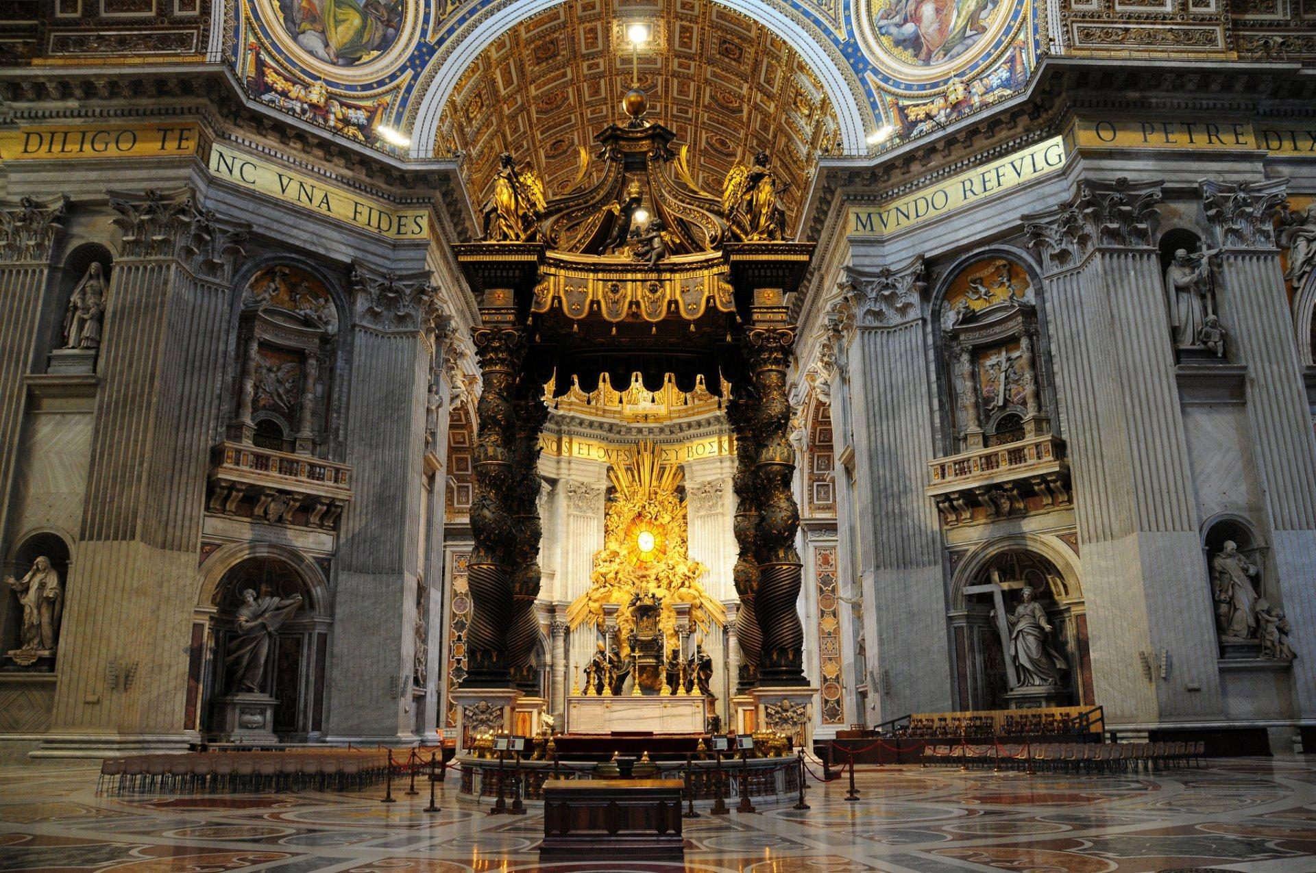 italy rome st. peter’s basilica main altar HD wallpapers