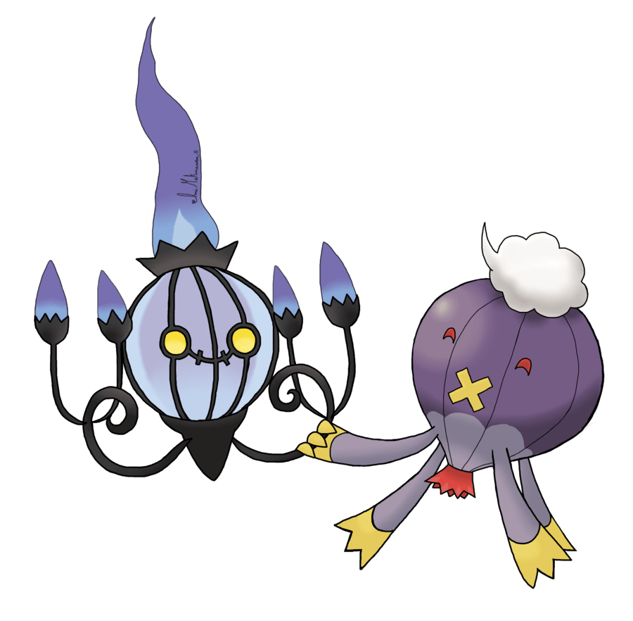 Chandelure and Drifblim by Aissu