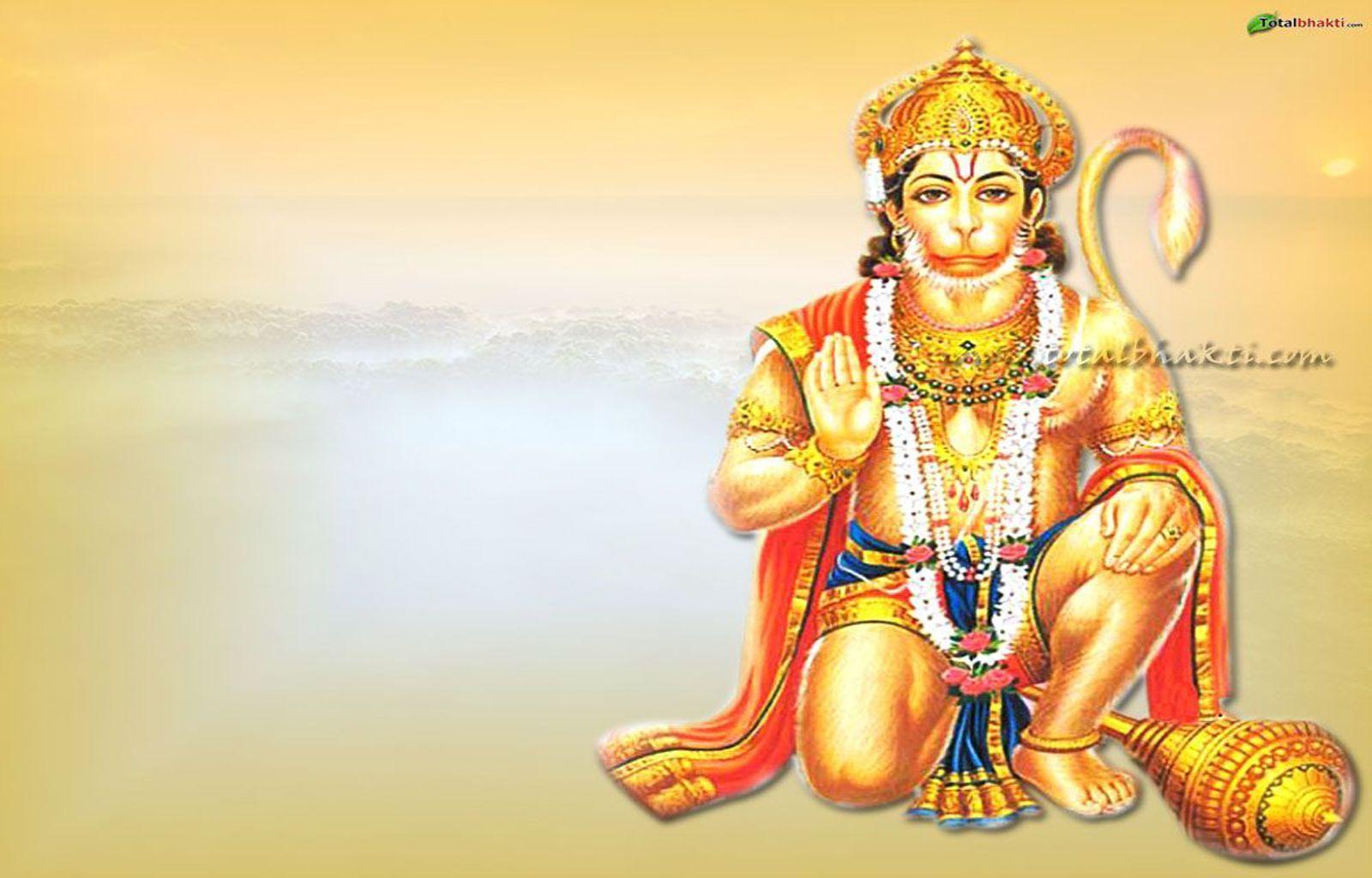 hanuman wallpaper, Hindu wallpaper, Lord Hanuman blessing, orange