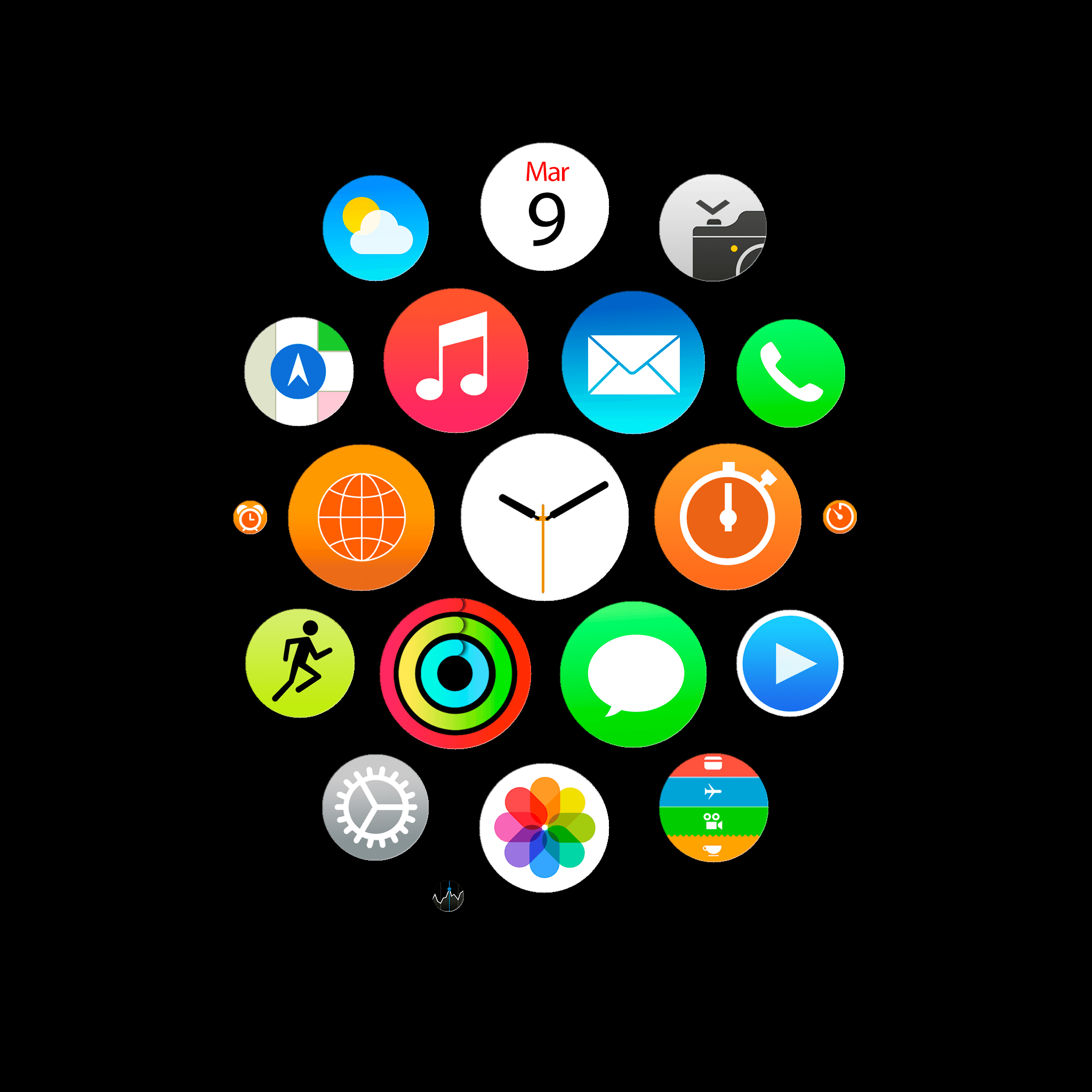 Apple Watch app icons wallpapers for iPhone, iPad, and desktop