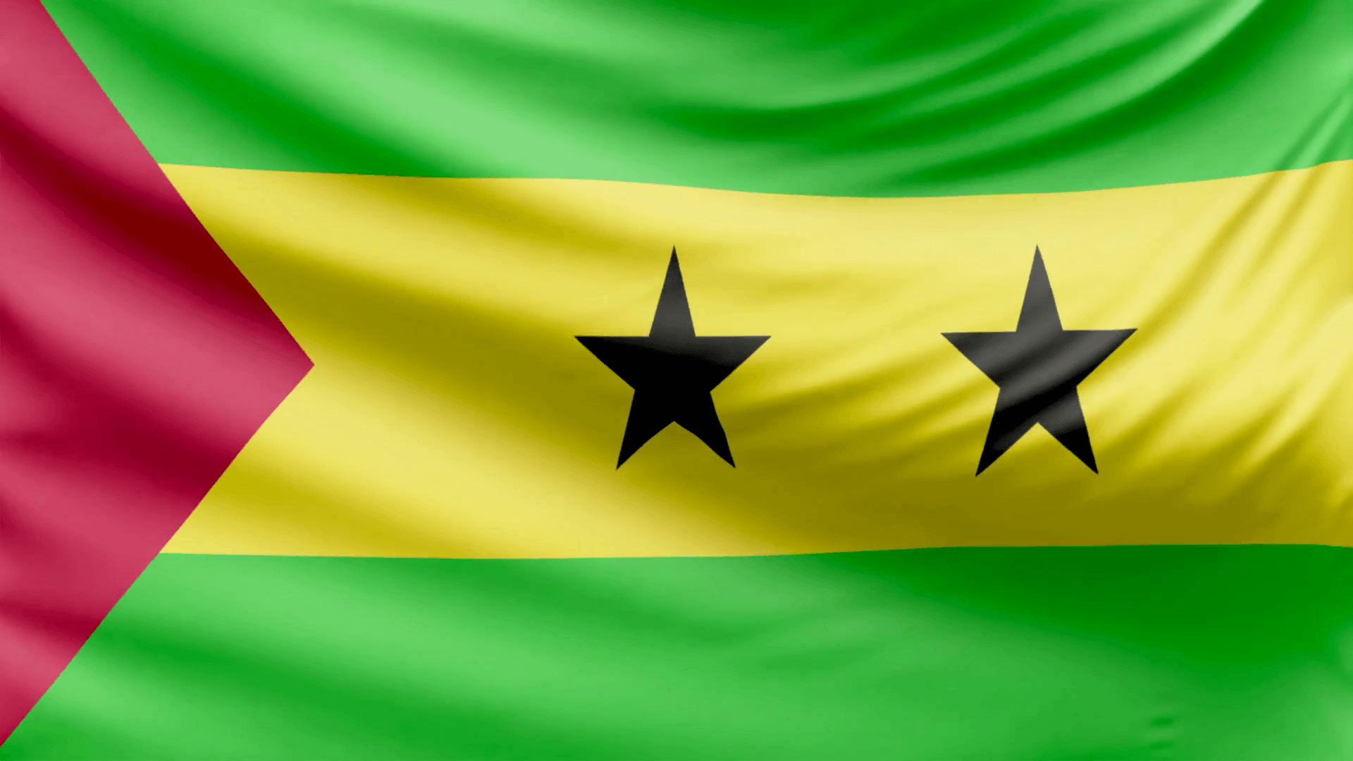 Realistic beautiful Sao Tome and Principe flag 4k Motion Backgrounds