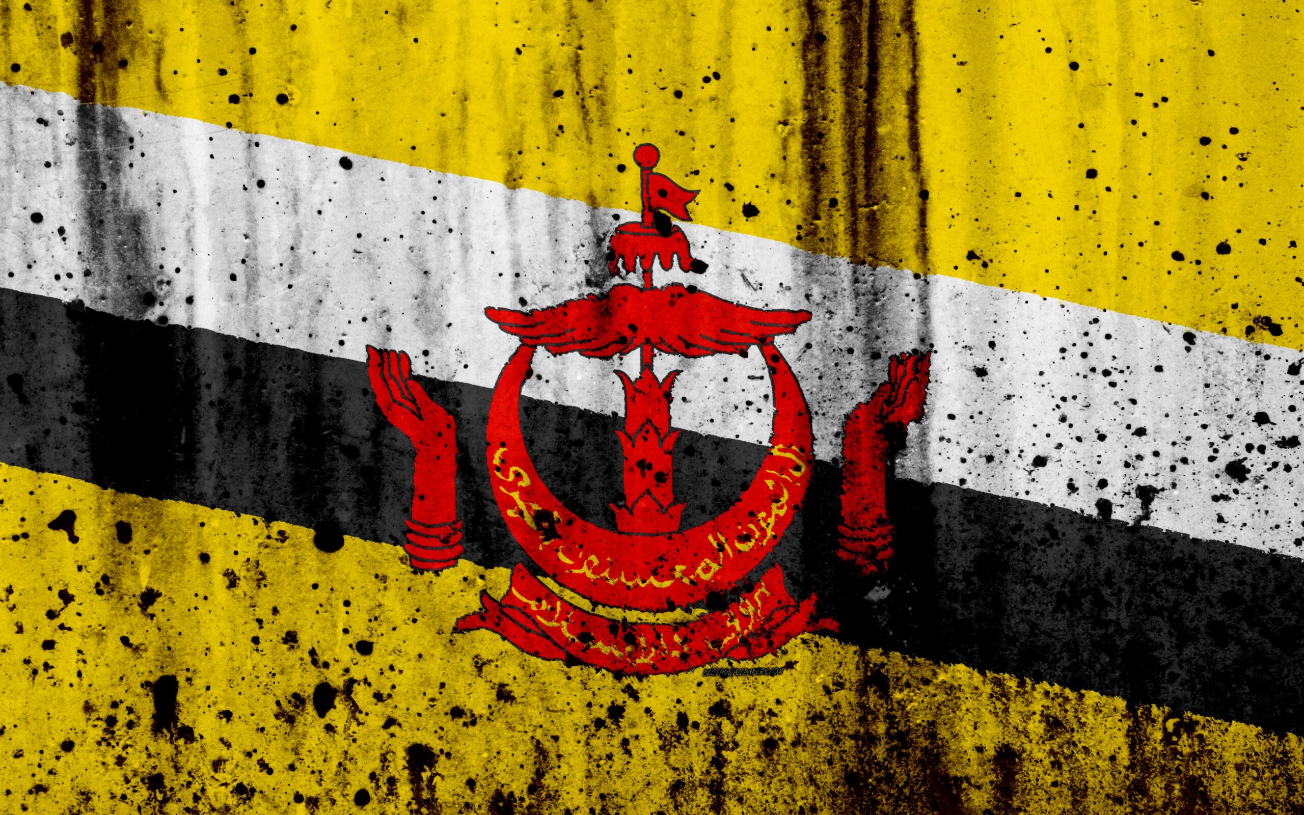 Download wallpapers Brunei flag, 4k, grunge, Asia, flag of Brunei