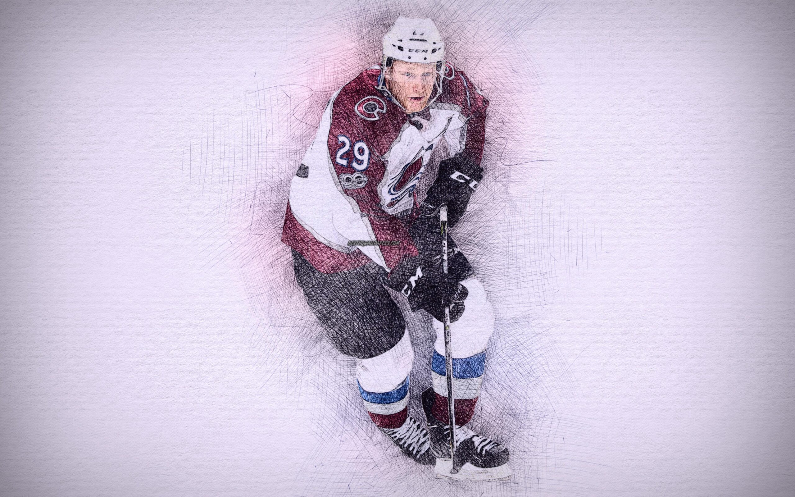 Download wallpapers Nathan MacKinnon, 4k, artwork, hockey stars