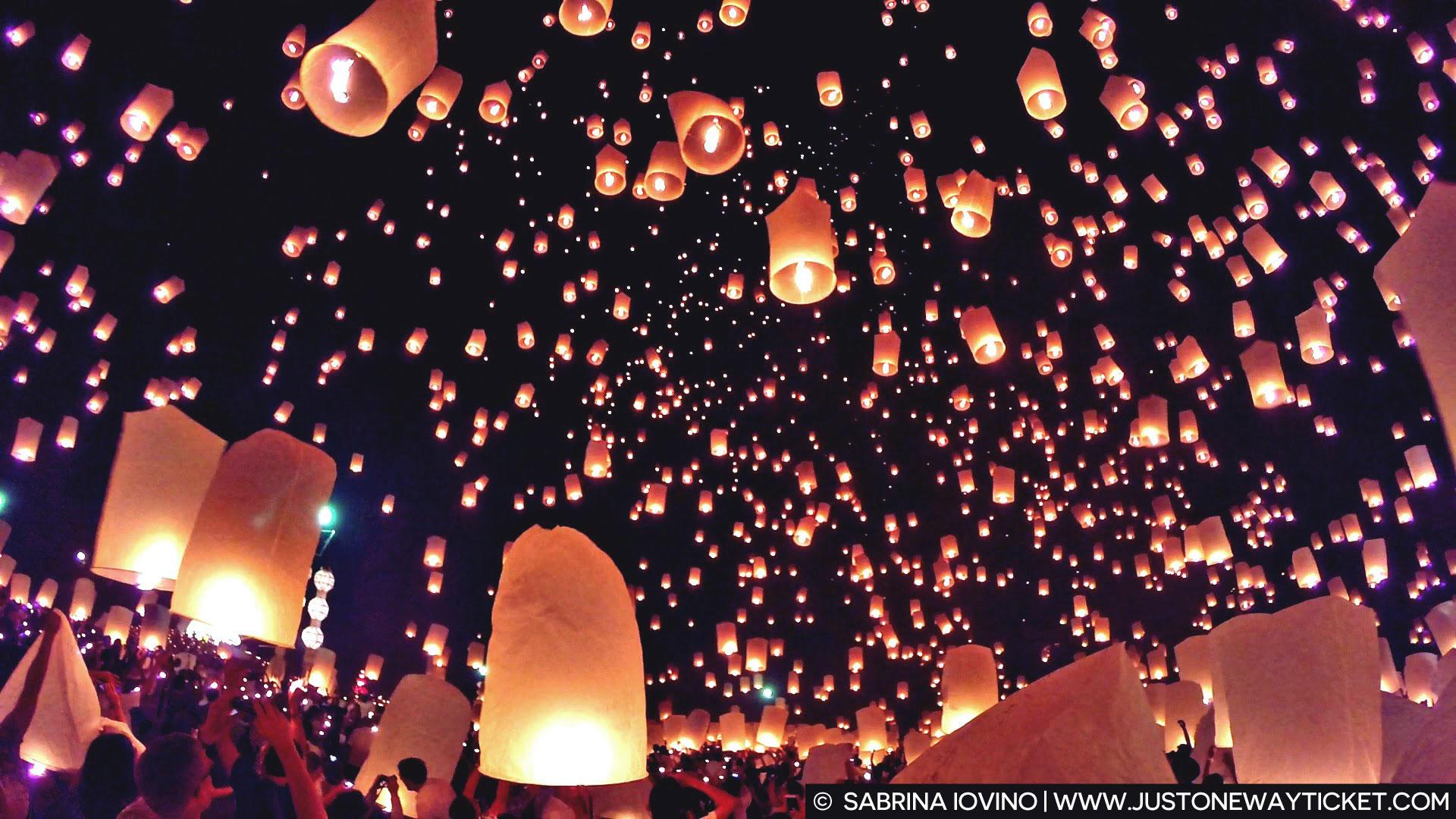 Enchanting scenes from Loy Krathong, magical lantern festival in