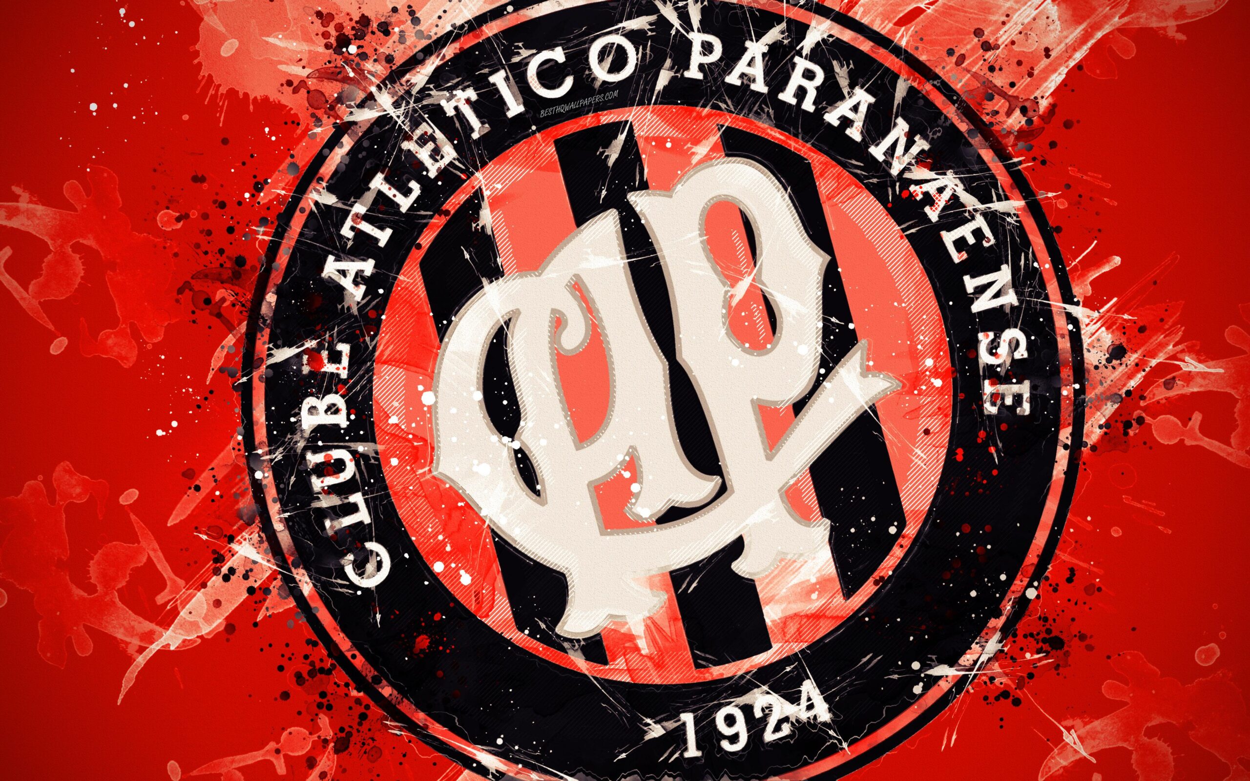 Download wallpapers Clube Atletico Paranaense, 4k, paint art, logo