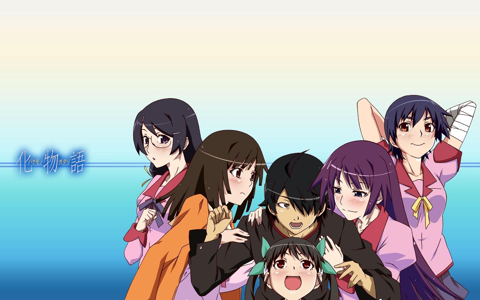 Bakemonogatari, Araragi Koyomi, Sengoku Nadeko, Hanekawa Tsubasa