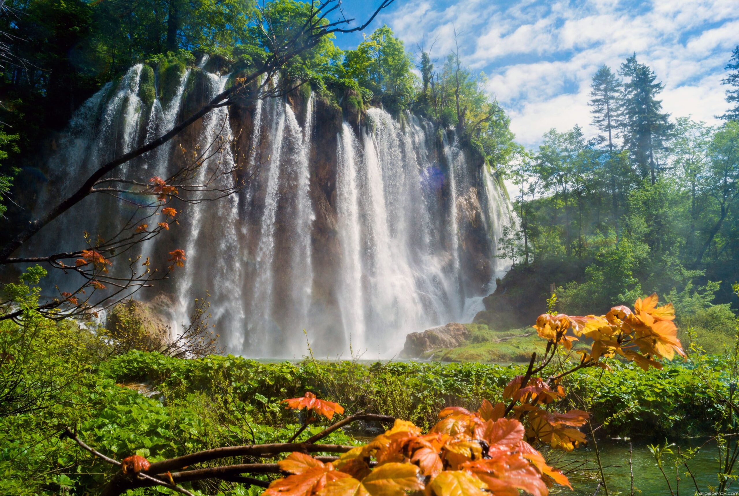 waterfall in plitvice lakes national park full hd wallpapers