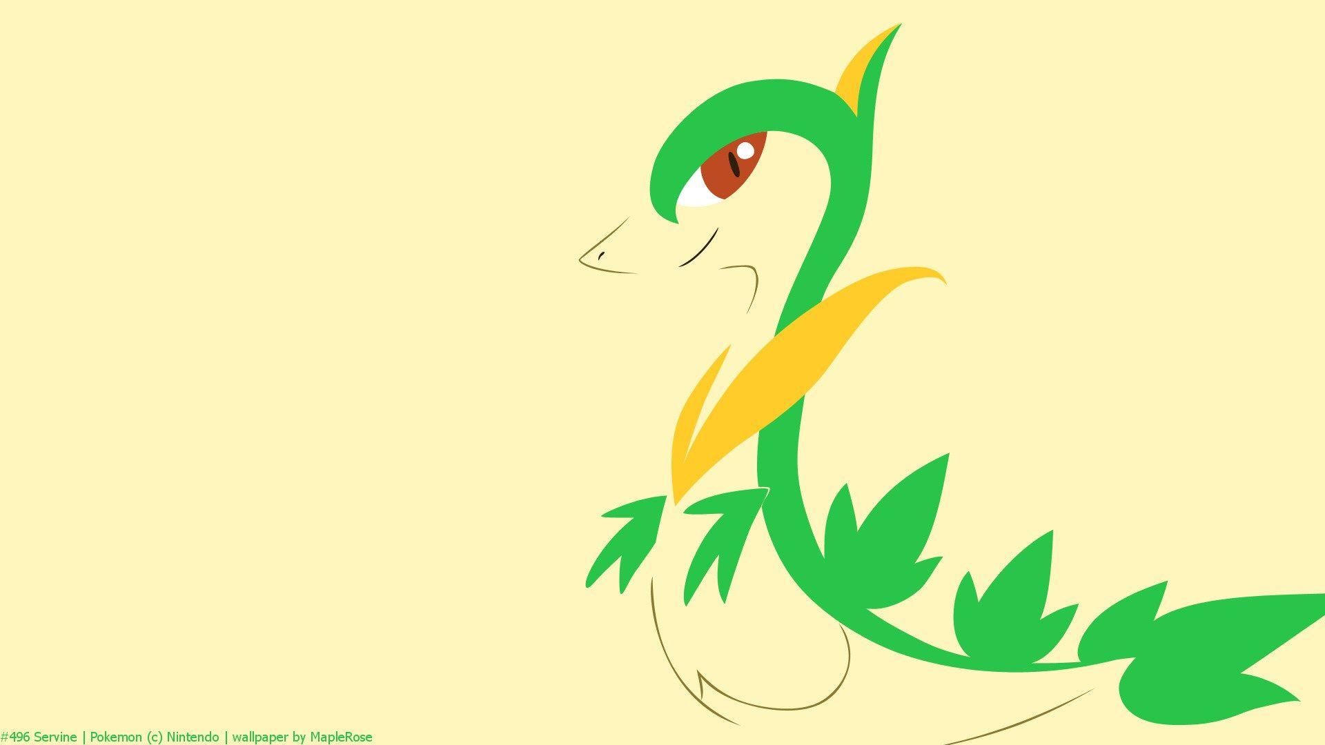 Minimal, Pokemon, Pokemon Generation V, Servine HD Wallpapers