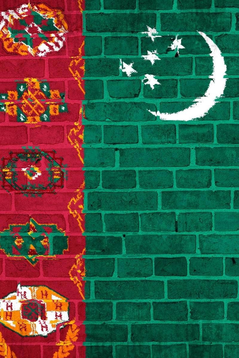 Download wallpapers turkmenistan, flag, wall, texture iphone