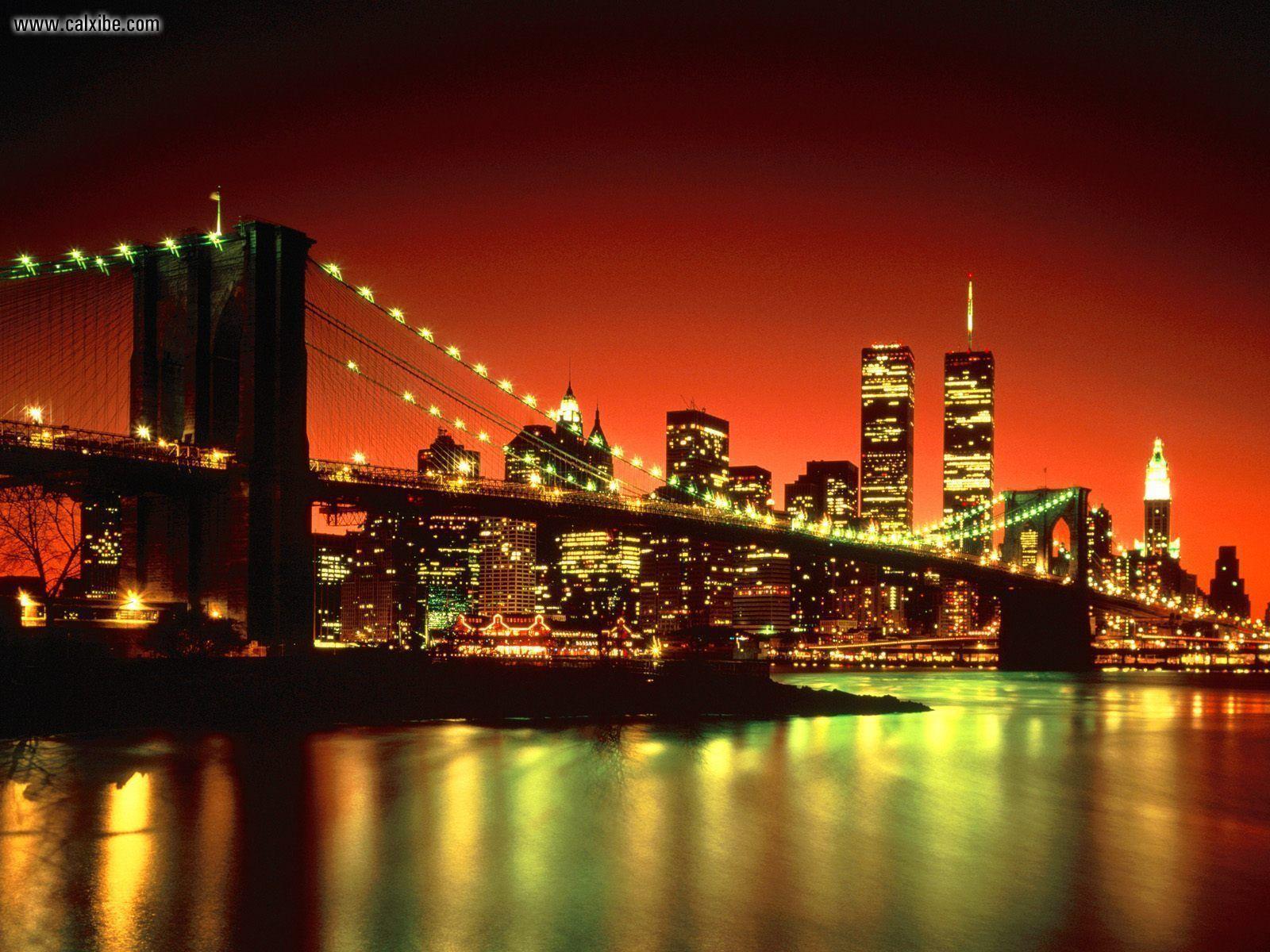 Pix For > Brooklyn Bridge At Night Wallpapers